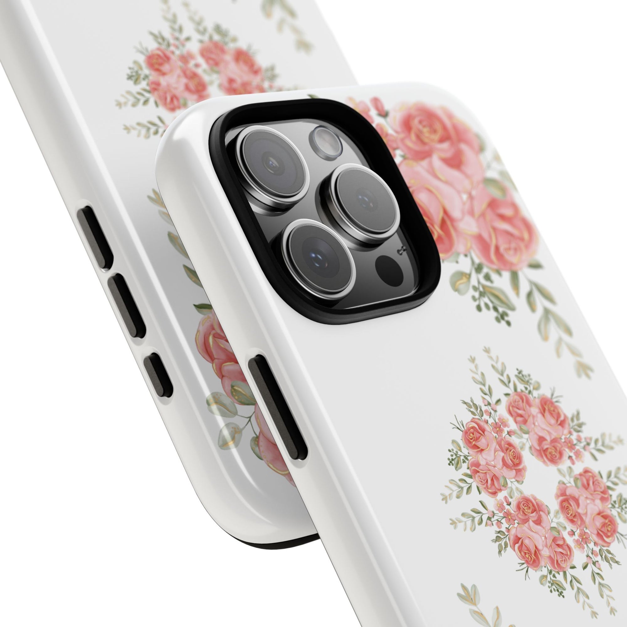 Floral Phone Case, Tough iPhone Case, Rose Design Case, Gift for Her, Floral Phone Cover