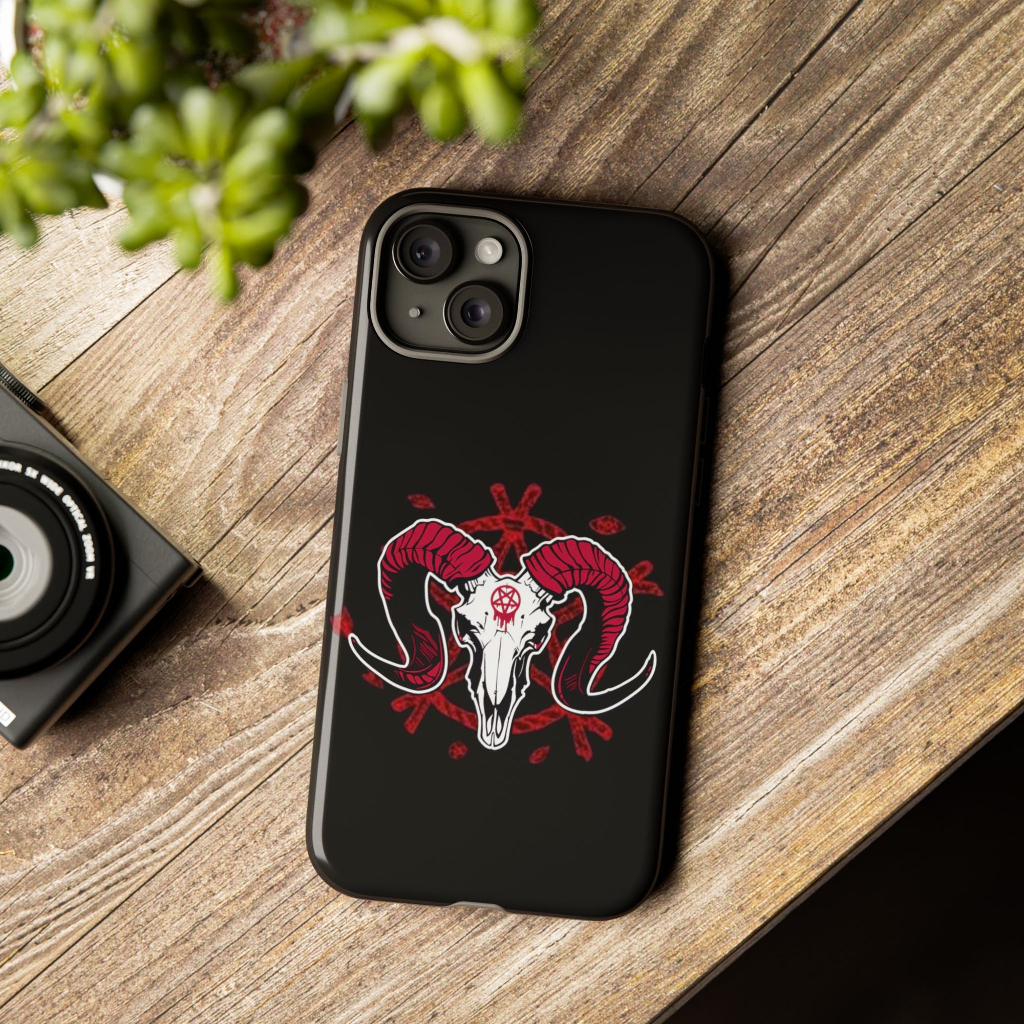 Tough Cases: Dark Aesthetic Phone Case, Gothic Phone Cover, Unique Gift for Him, Occult Design, Animal Skull Artwork, Halloween Decor