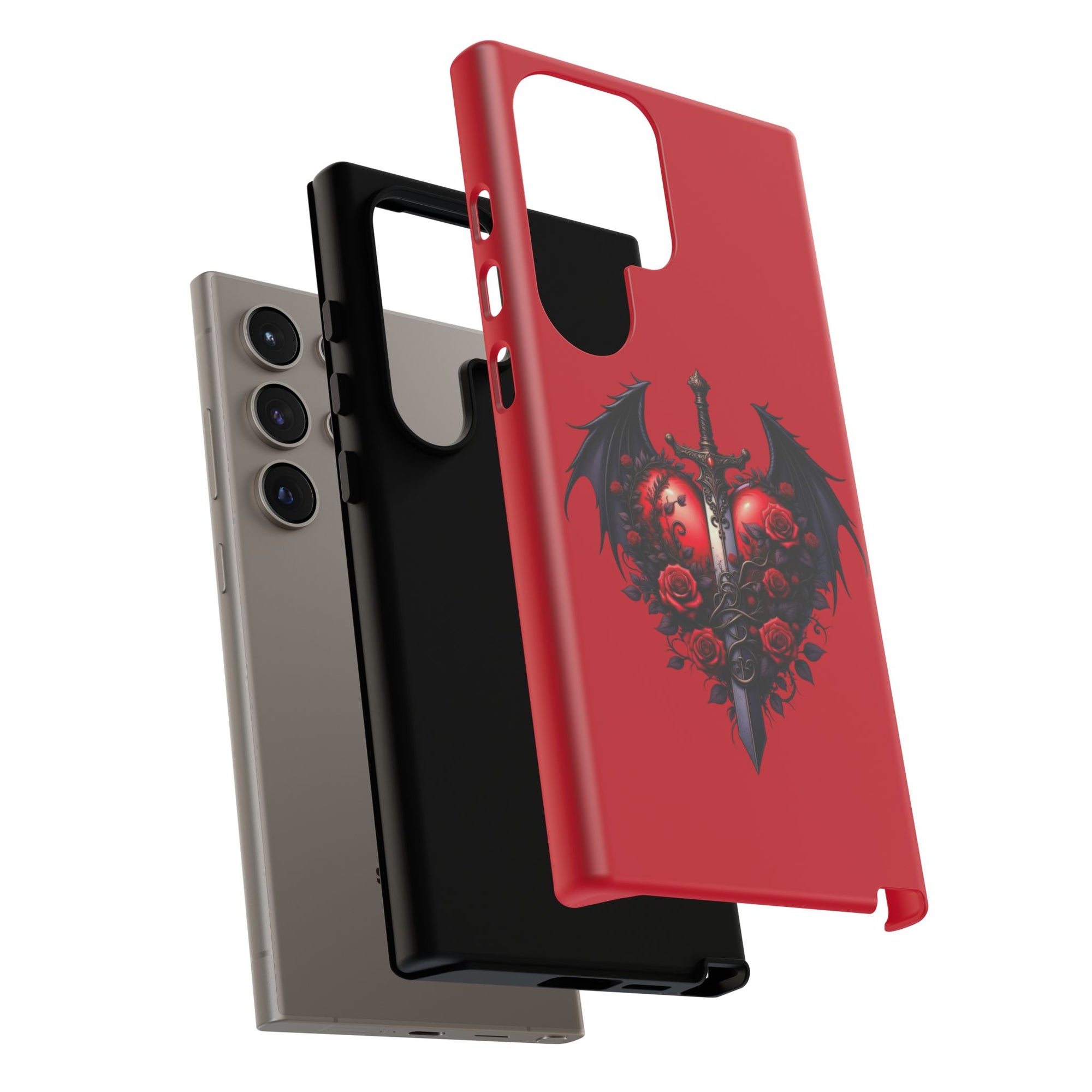 Tough Cases - Gothic Heart Phone Case, Edgy Accessories for Him, Unique Gifts for Her, Valentine's Day, Birthday, Artsy Phone Cover