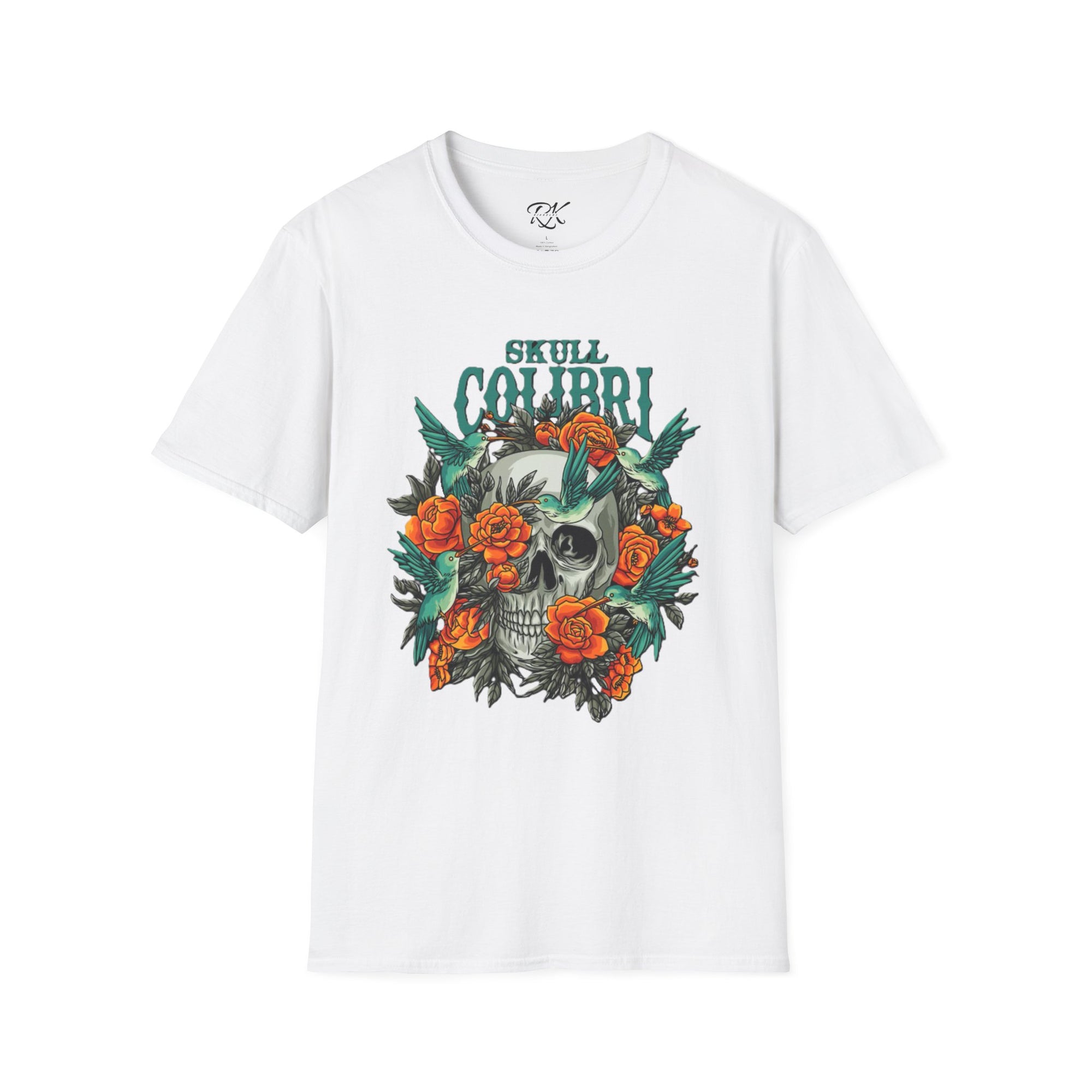 Skull & Roses Unisex T-Shirt, Casual Graphic Tee, Boho Shirt, Unique Gift, Festival Wear, Everyday Style