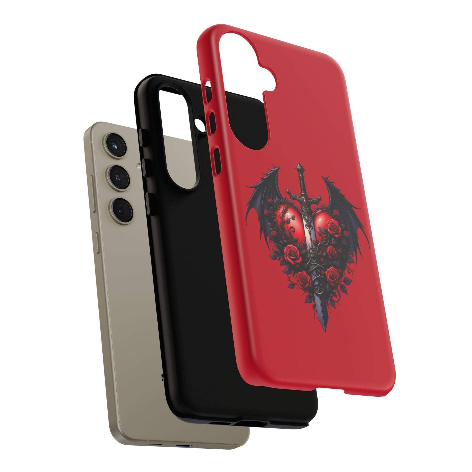 Tough Cases - Gothic Heart Phone Case, Edgy Accessories for Him, Unique Gifts for Her, Valentine's Day, Birthday, Artsy Phone Cover