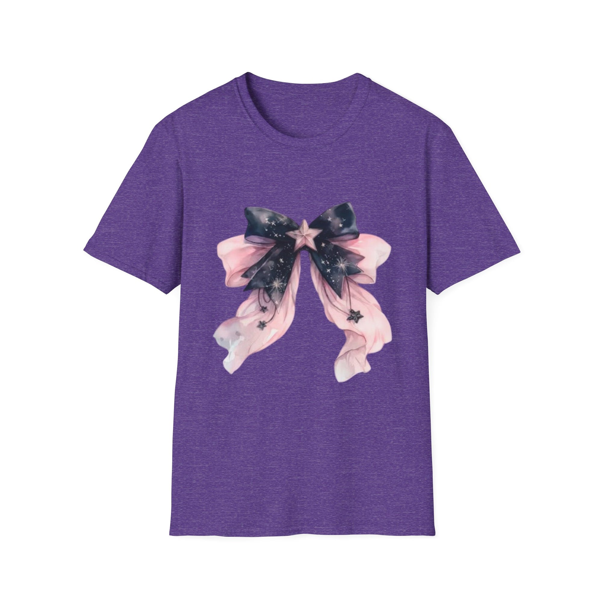 Whimsical Starry Bow T-Shirt, Cute Graphic Tee, Casual Wear, Gift for Her, Summer Fashion, Birthday Present