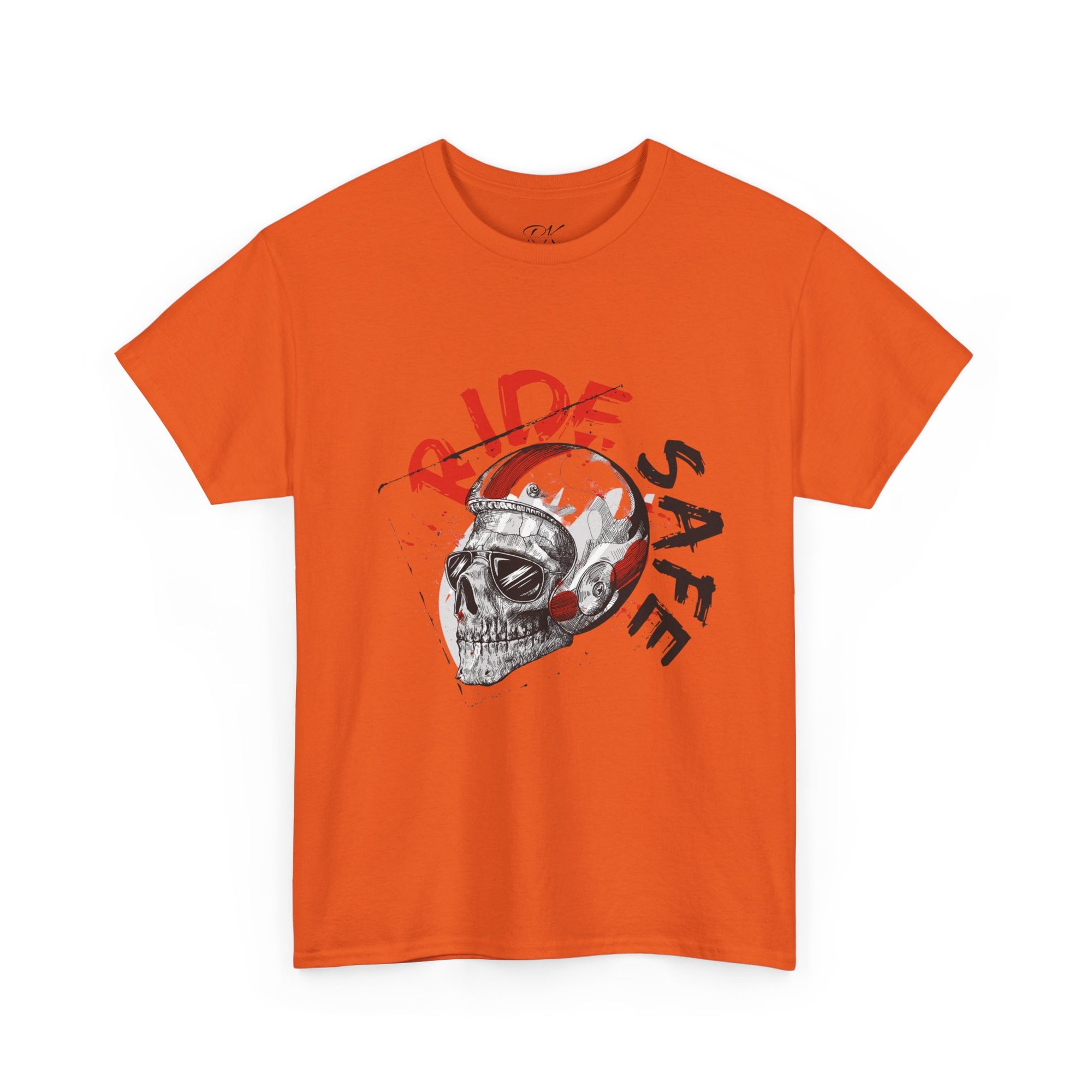 Skull Themed Ride Safe Tee, Unisex Heavy Cotton T-Shirt, Motorcycle Tee, Biker Apparel, Gift for Riders, Casual Wear
