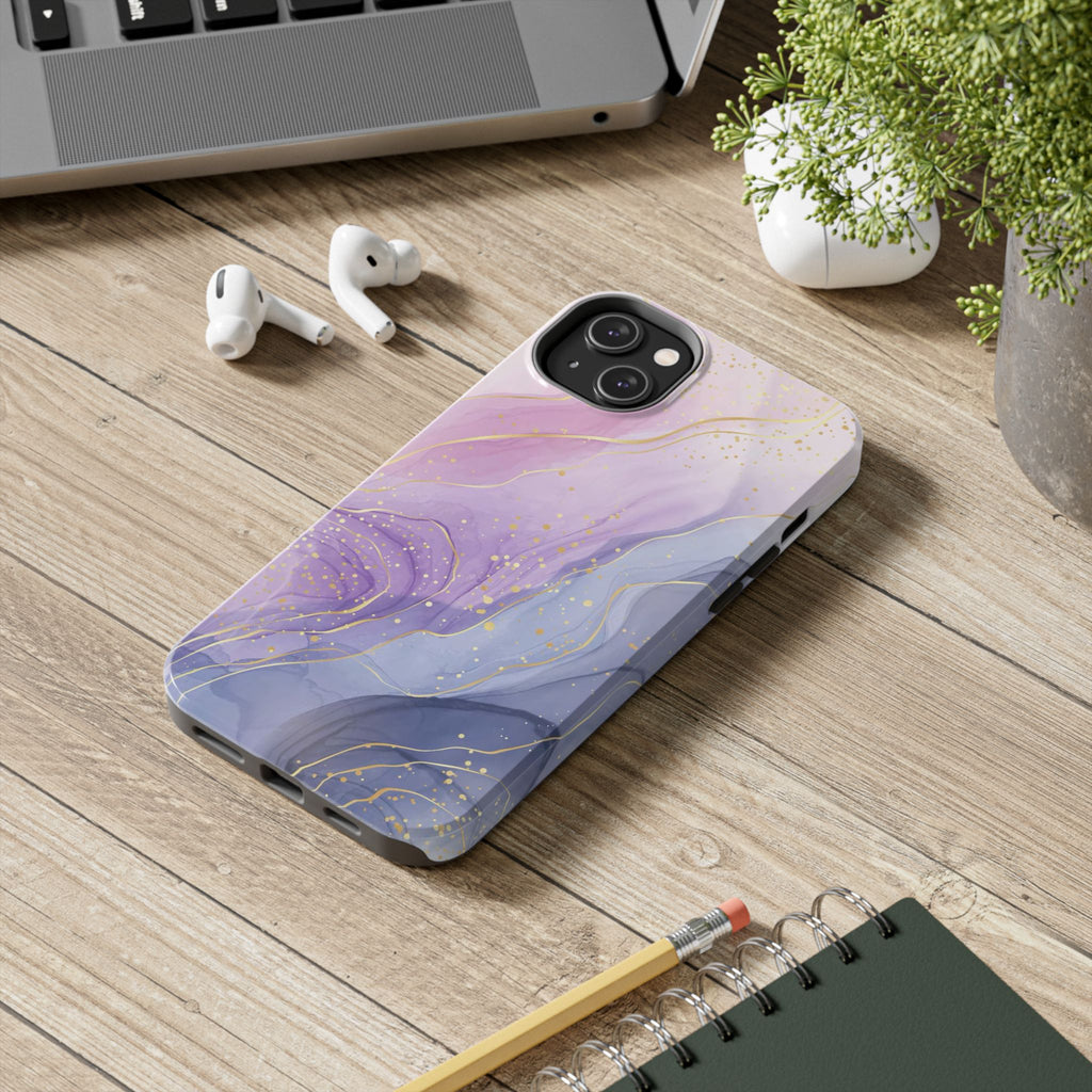 Elegant Abstract Tough Phone Cases for Stylish Protection, Gift for Her, Phone Accessories, Lavender Marble Design, Phone Cover for [...]