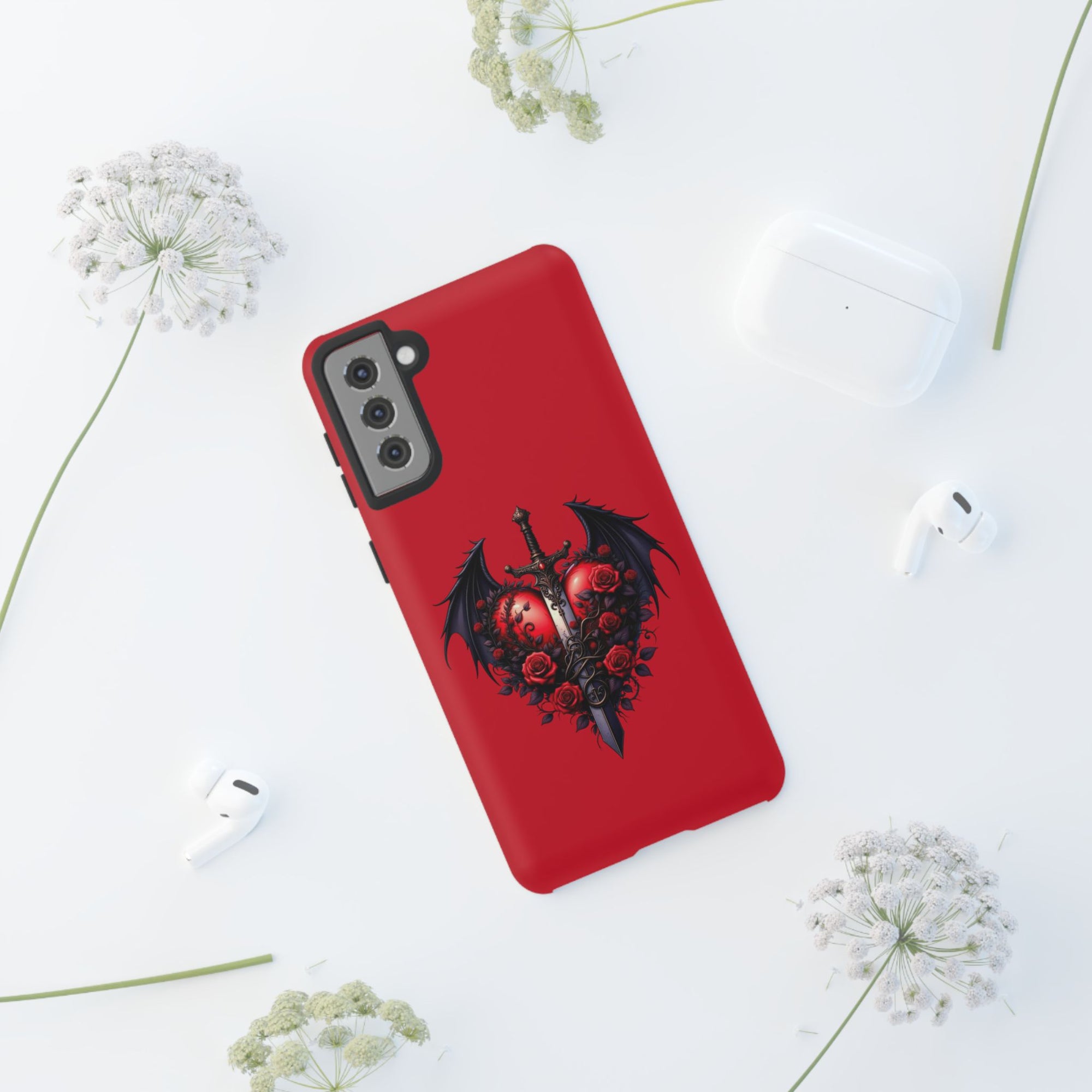 Tough Cases - Gothic Heart Phone Case, Edgy Accessories for Him, Unique Gifts for Her, Valentine's Day, Birthday, Artsy Phone Cover