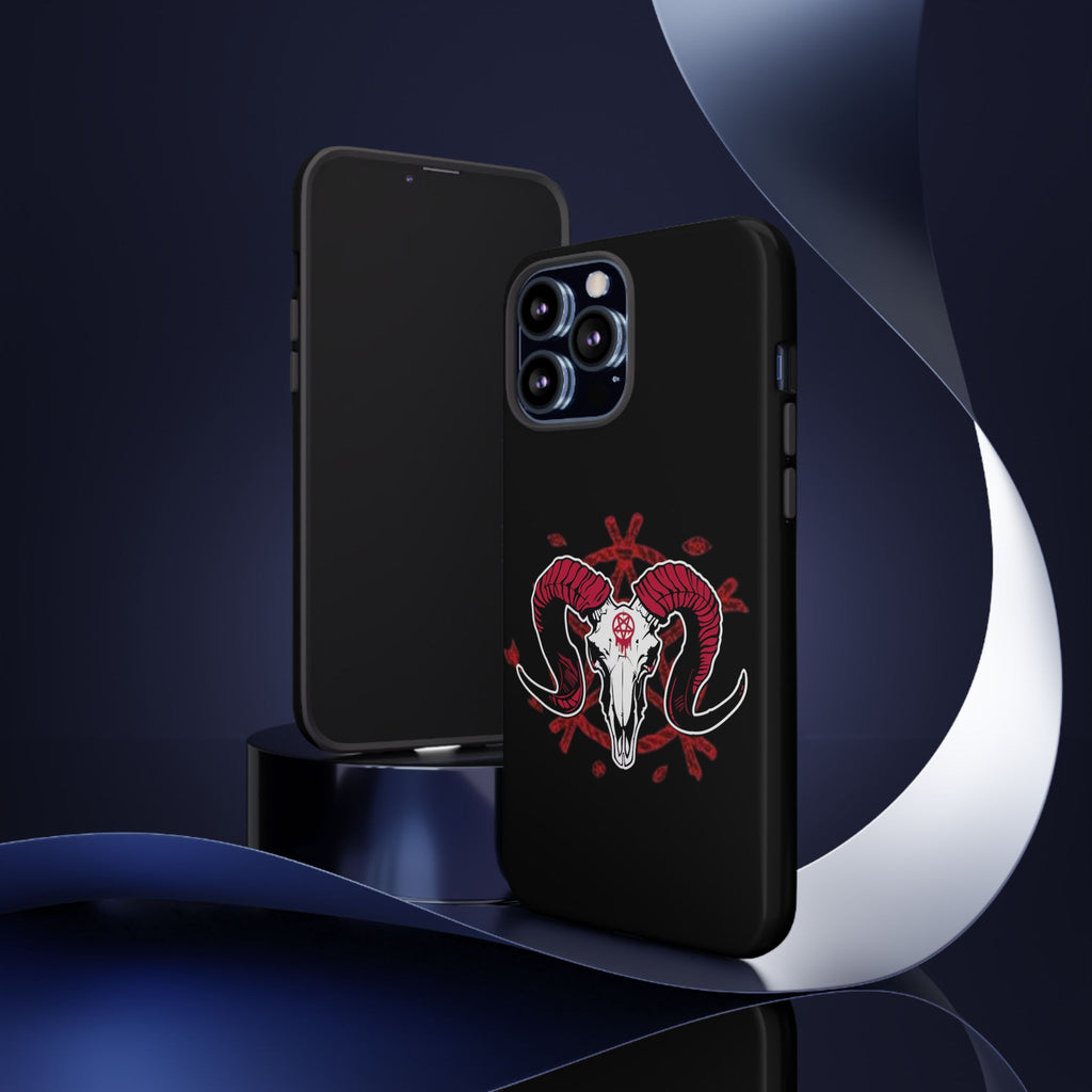 Tough Cases: Dark Aesthetic Phone Case, Gothic Phone Cover, Unique Gift for Him, Occult Design, Animal Skull Artwork, Halloween Decor