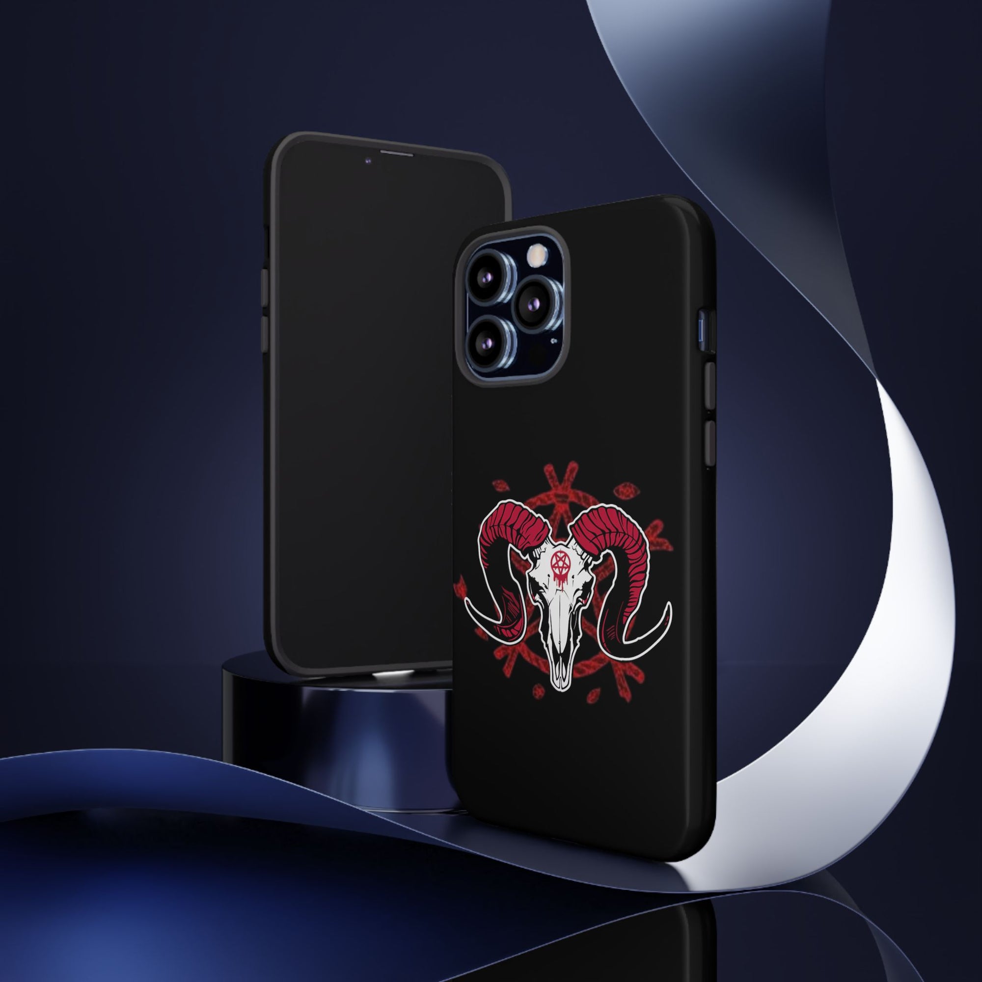 Tough Cases: Dark Aesthetic Phone Case, Gothic Phone Cover, Unique Gift for Him, Occult Design, Animal Skull Artwork, Halloween Decor