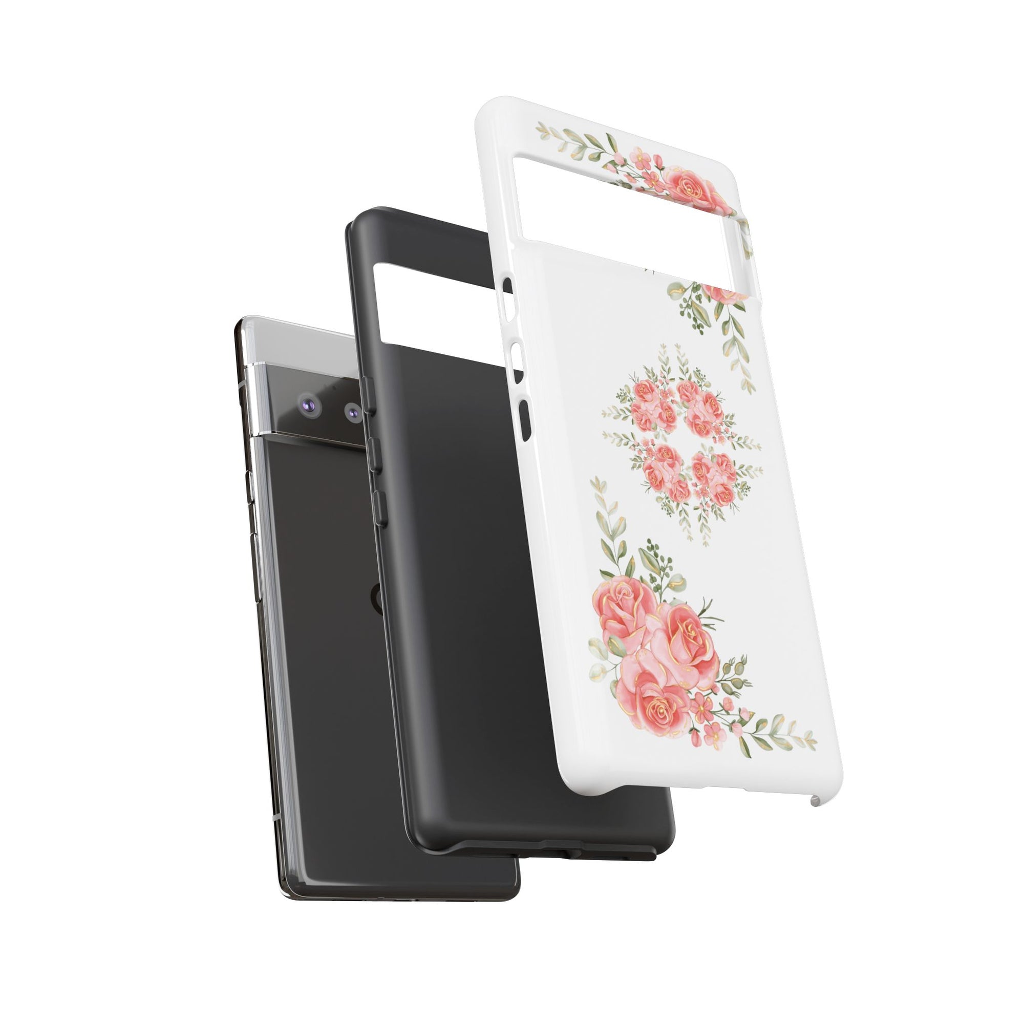 Floral Phone Case, Tough iPhone Case, Rose Design Case, Gift for Her, Floral Phone Cover