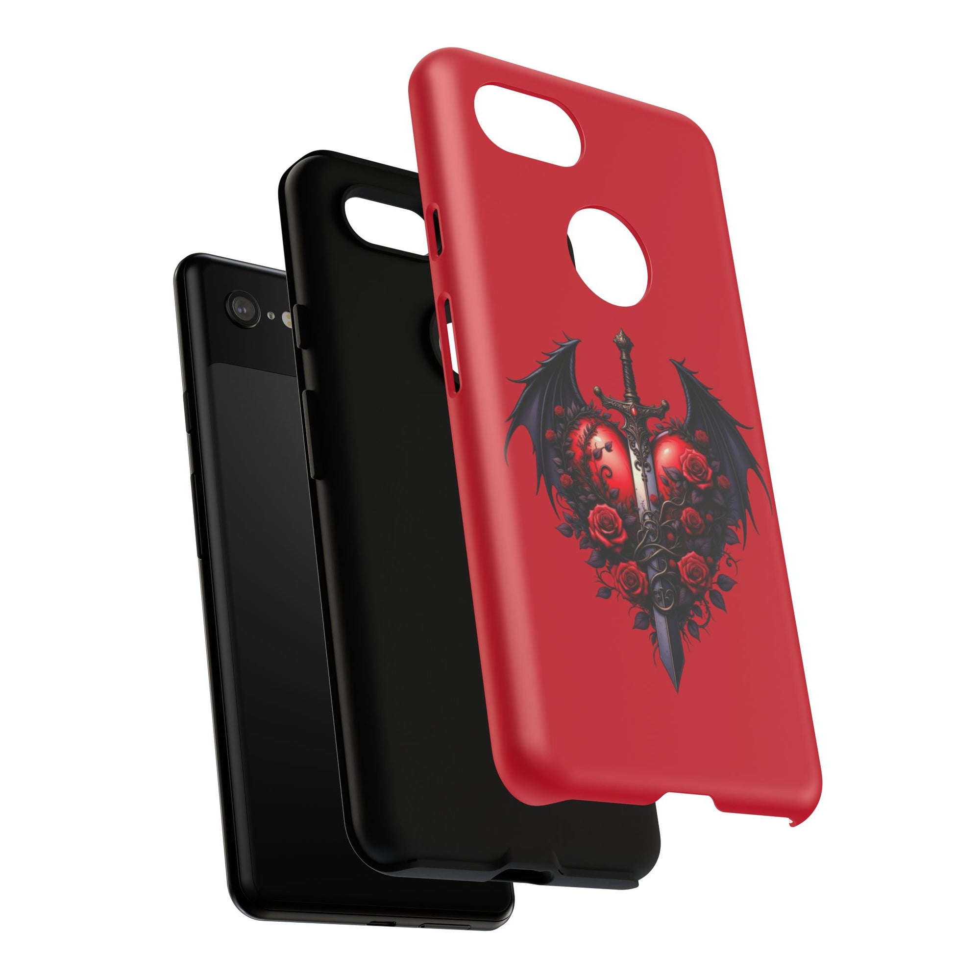 Tough Cases - Gothic Heart Phone Case, Edgy Accessories for Him, Unique Gifts for Her, Valentine's Day, Birthday, Artsy Phone Cover