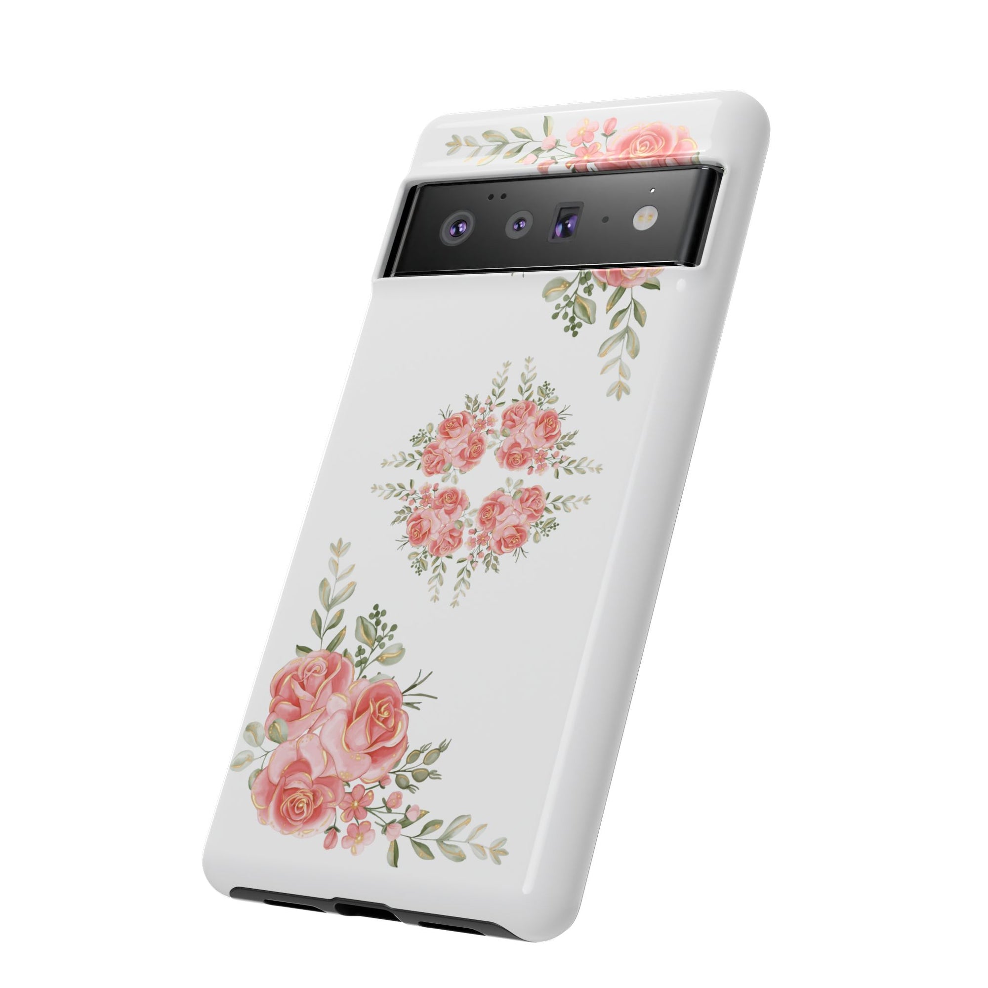 Floral Phone Case, Tough iPhone Case, Rose Design Case, Gift for Her, Floral Phone Cover