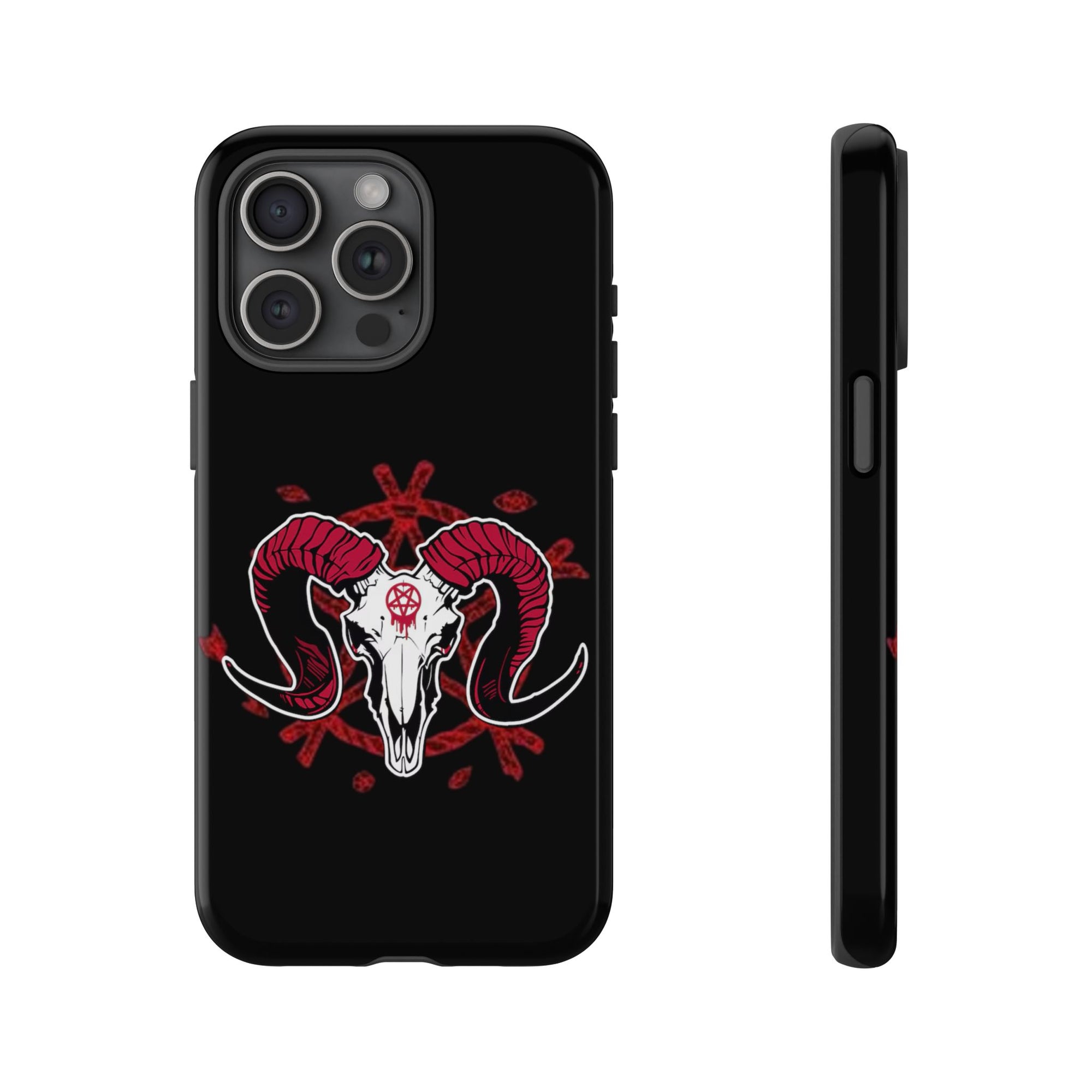 Tough Cases: Dark Aesthetic Phone Case, Gothic Phone Cover, Unique Gift for Him, Occult Design, Animal Skull Artwork, Halloween Decor