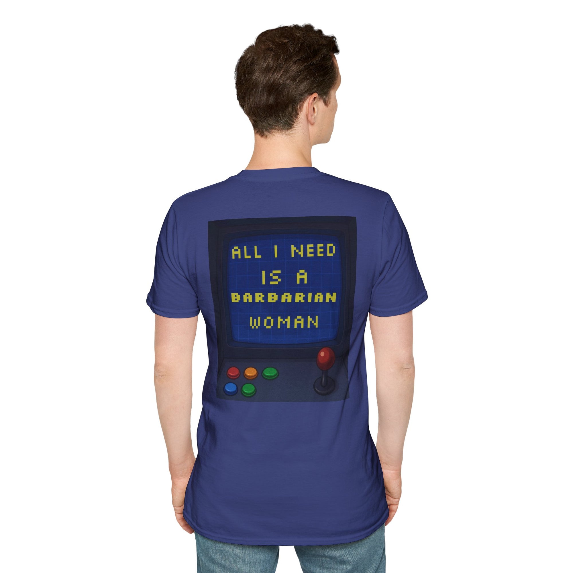 Unisex Barbarian Woman T-Shirt - Softstyle Graphic Tee for Gamers, Gifts for Her, Casual Wear, Birthday Present, Retro Style