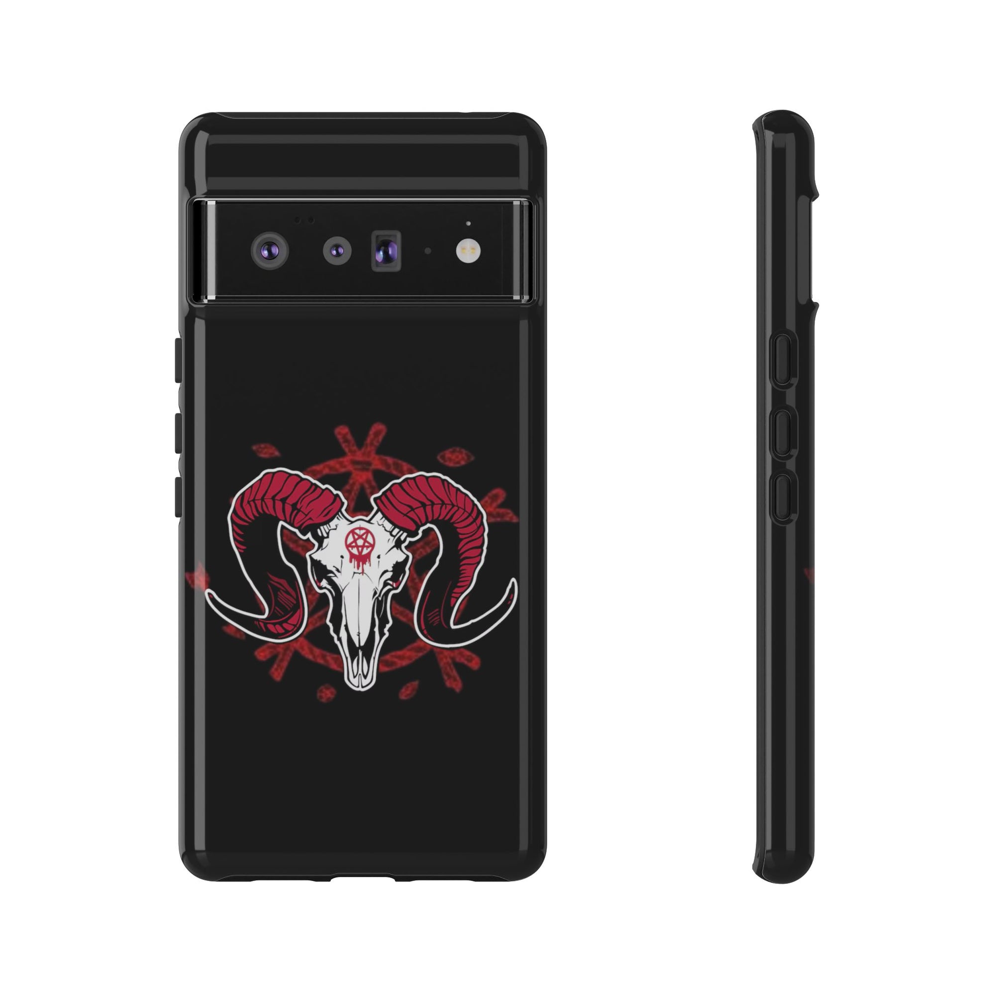 Tough Cases: Dark Aesthetic Phone Case, Gothic Phone Cover, Unique Gift for Him, Occult Design, Animal Skull Artwork, Halloween Decor