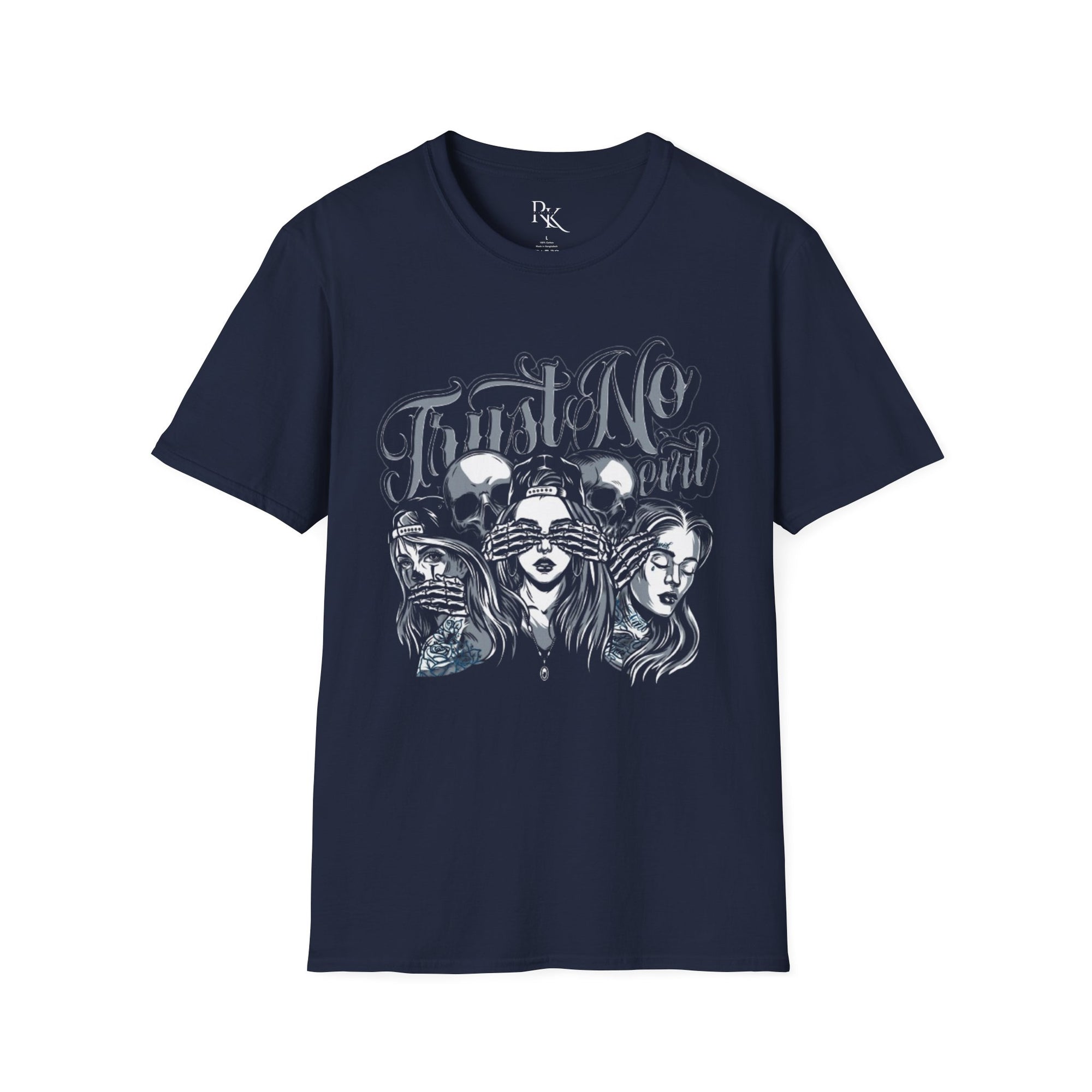 No Evil Graphic Unisex Softstyle T-Shirt, Boho Tee, Spiritual Gift, Protest Apparel, Awareness Shirt, Casual Fashion