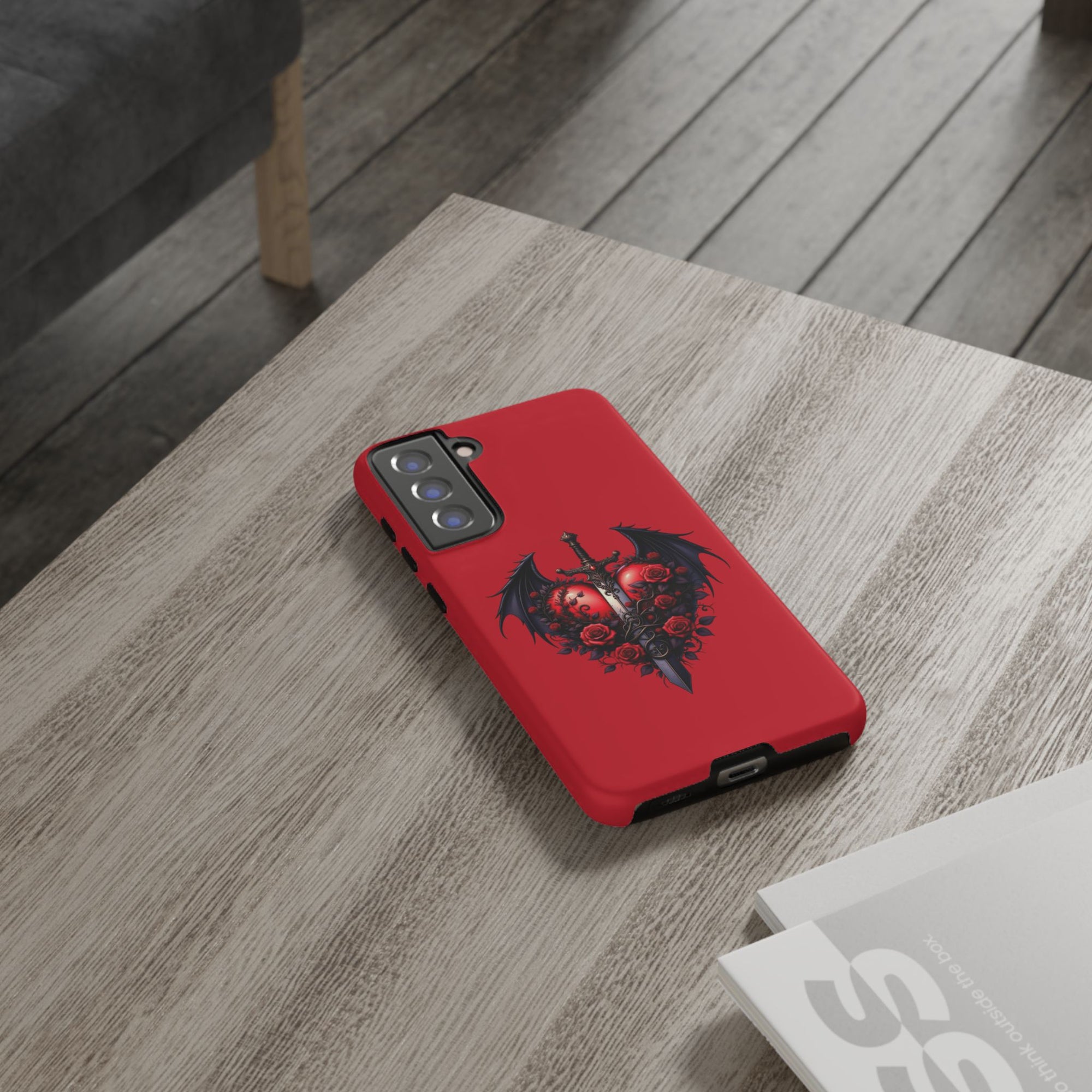 Tough Cases - Gothic Heart Phone Case, Edgy Accessories for Him, Unique Gifts for Her, Valentine's Day, Birthday, Artsy Phone Cover