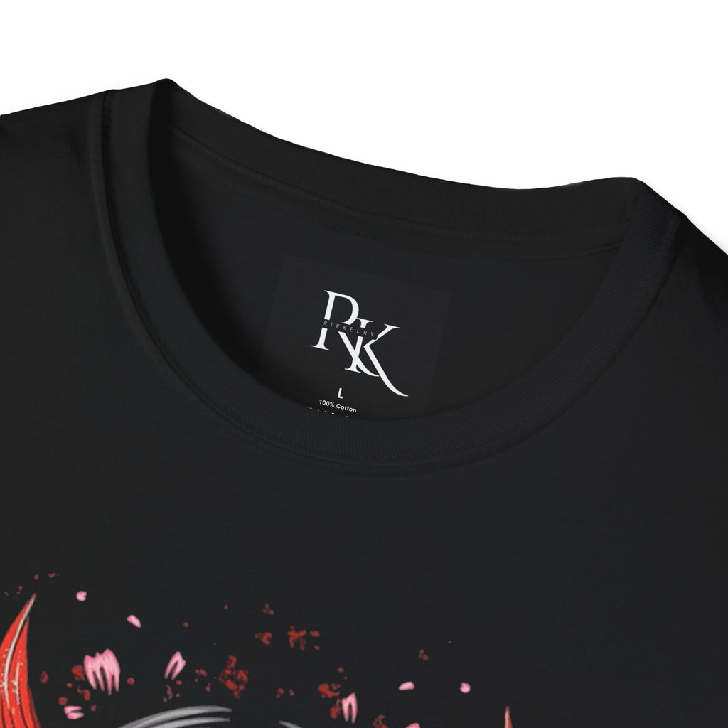 Bold Demon Graphic Unisex Softstyle T-Shirt | Streetwear Tee, Casual Wear, Unique Gift, Anime Lover Apparel, Festival Clothing