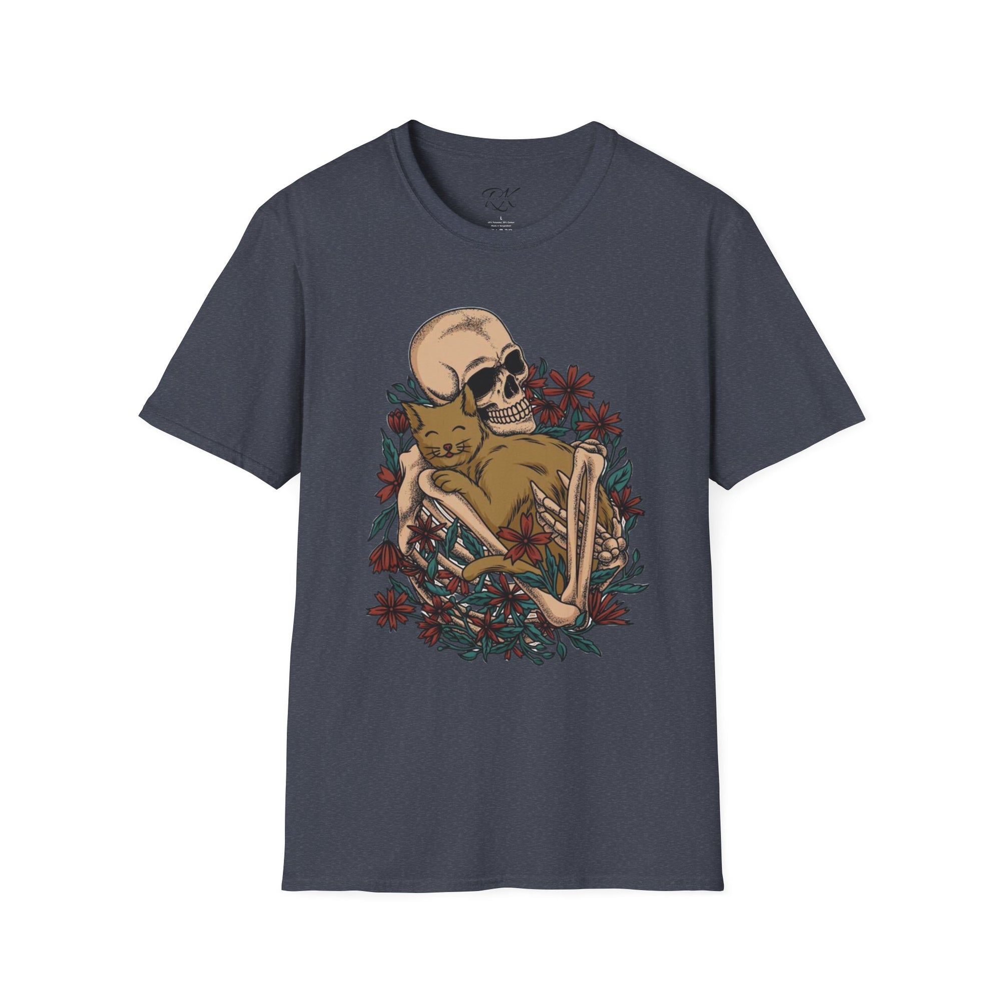 Skeleton Floral Unisex T-Shirt, Cute Grunge Tee, Quirky Halloween Shirt, Casual Everyday Wear, Unique Graphic Top