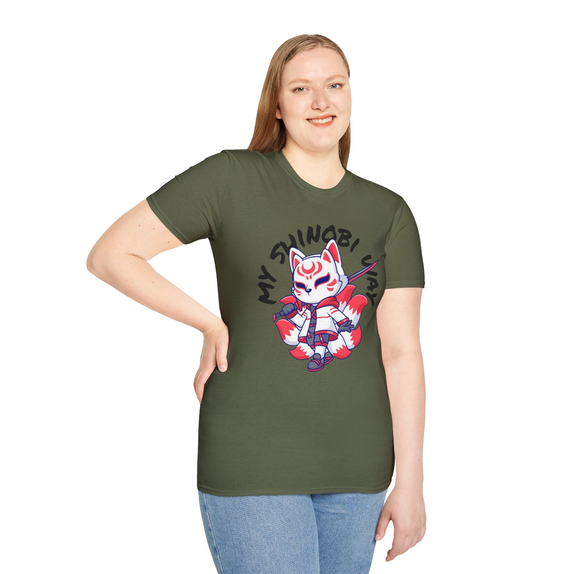Unisex Anime T-Shirt - 'My Shinobi Pal' Graphic Tee, Comfortable Streetwear, Gift for Anime Lovers, Casual Wear, Stylish Outfit
