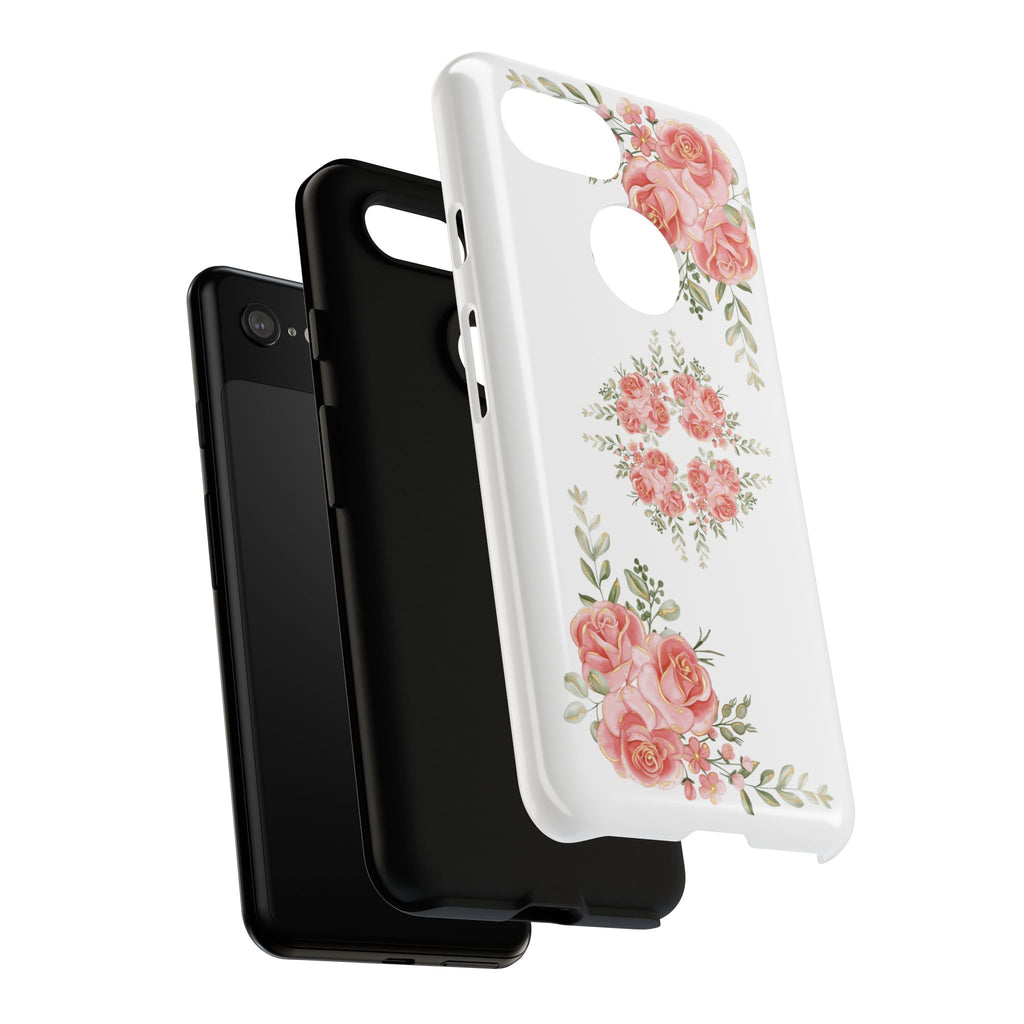 Floral Phone Case, Tough iPhone Case, Rose Design Case, Gift for Her, Floral Phone Cover