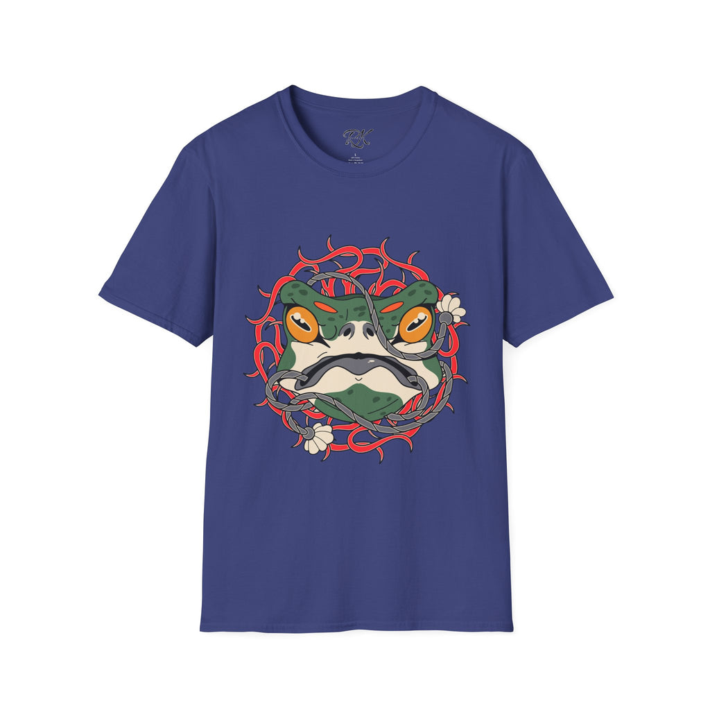 Frog Art Unisex Softstyle T-Shirt | Unique Graphic Tee, Casual Wear, Gift for Nature Lovers, Birthday, Eco-Friendly Fashion