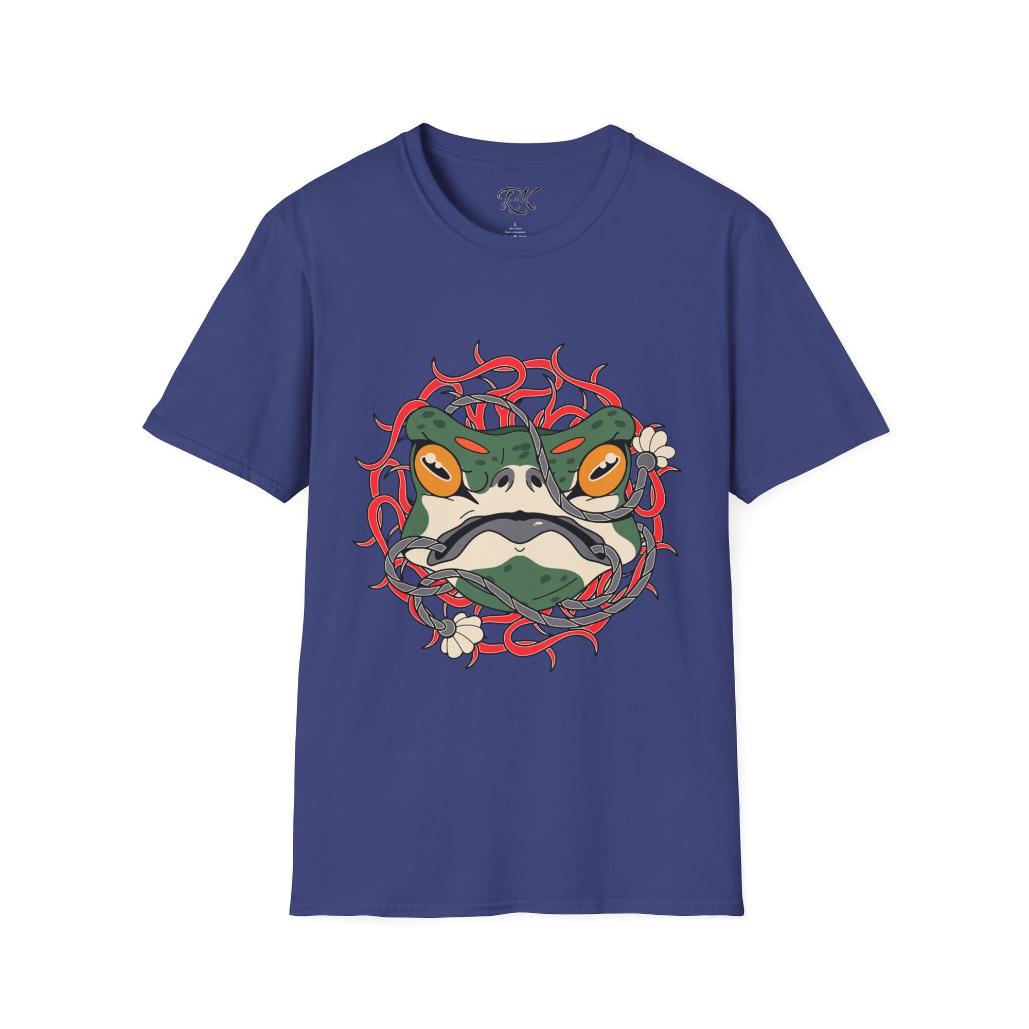 Frog Art Unisex Softstyle T-Shirt | Unique Graphic Tee, Casual Wear, Gift for Nature Lovers, Birthday, Eco-Friendly Fashion
