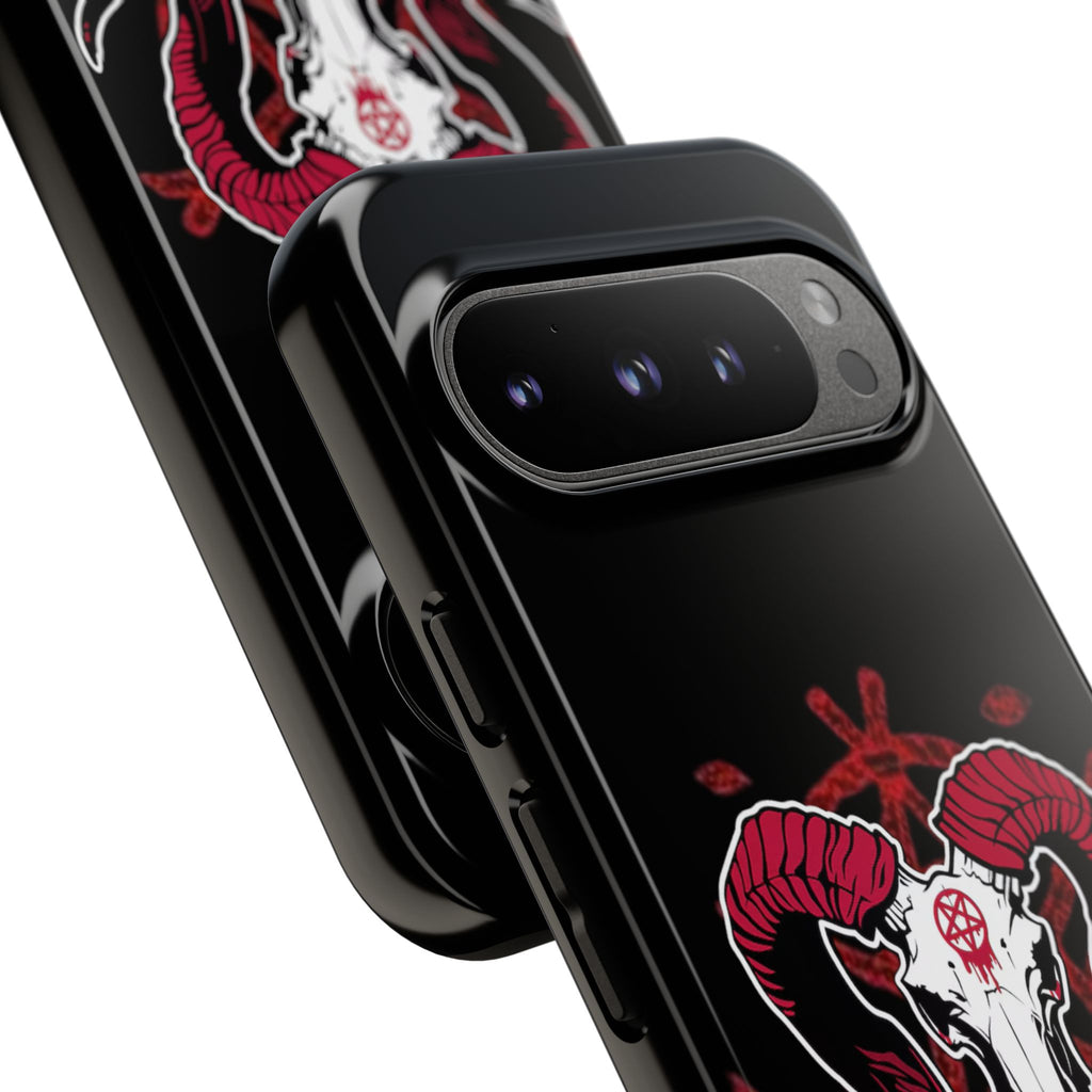 Tough Cases: Dark Aesthetic Phone Case, Gothic Phone Cover, Unique Gift for Him, Occult Design, Animal Skull Artwork, Halloween Decor