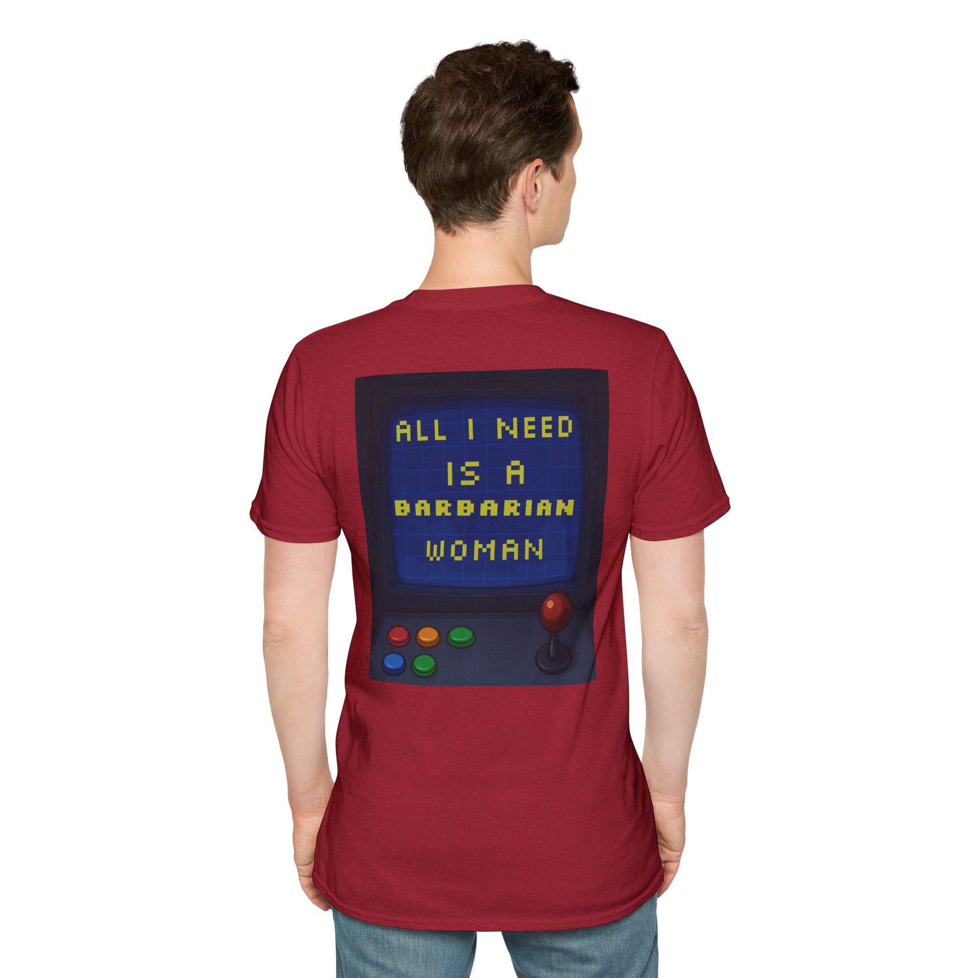 Unisex Barbarian Woman T-Shirt - Softstyle Graphic Tee for Gamers, Gifts for Her, Casual Wear, Birthday Present, Retro Style