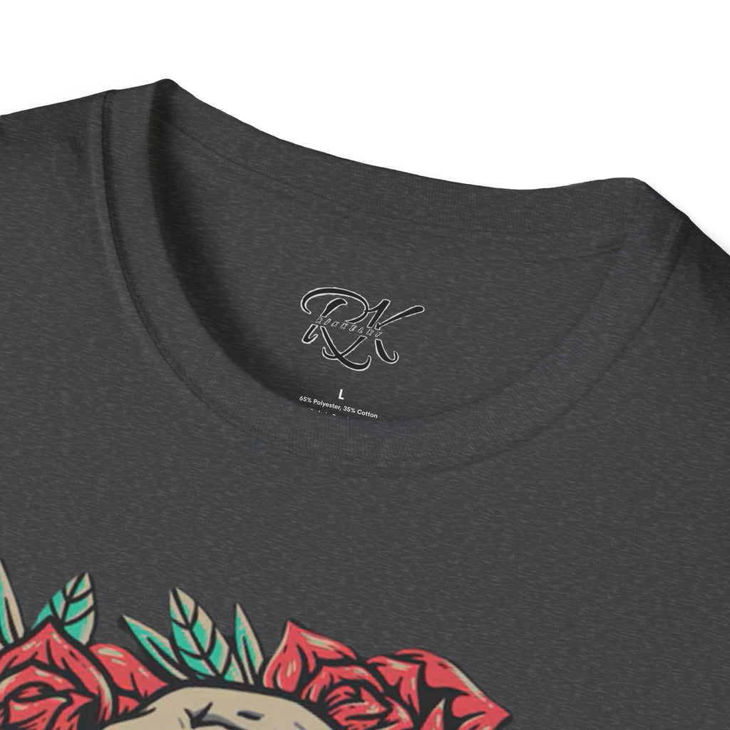 Skull & Roses Graphic T-Shirt | Edgy Casual Wear, Halloween Outfit, Gift for Friends, Festival Style, Unisex Shirt