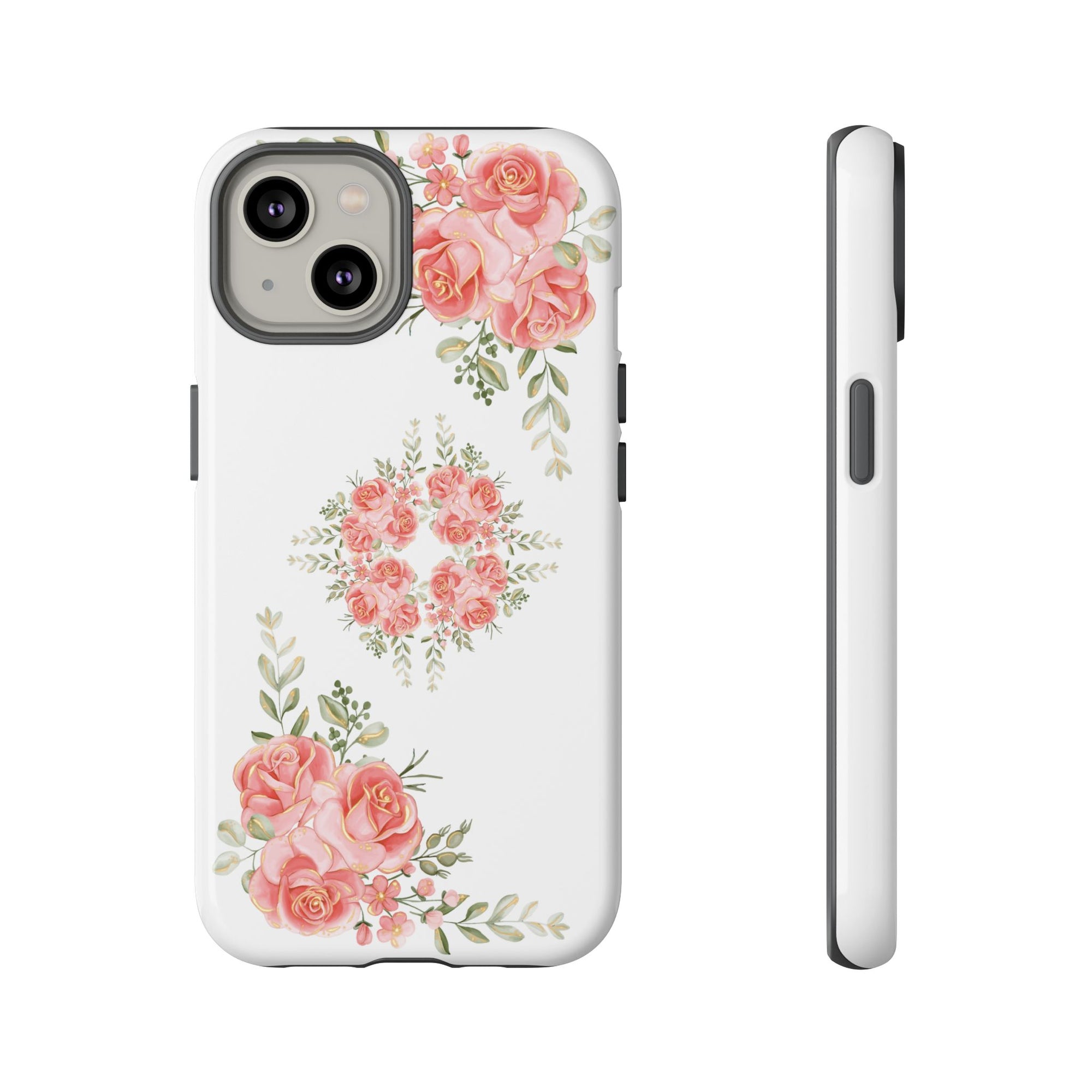 Floral Phone Case, Tough iPhone Case, Rose Design Case, Gift for Her, Floral Phone Cover