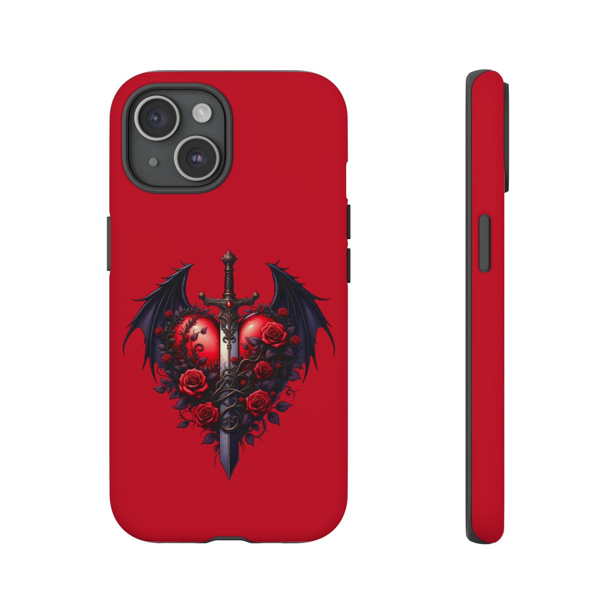 Tough Cases - Gothic Heart Phone Case, Edgy Accessories for Him, Unique Gifts for Her, Valentine's Day, Birthday, Artsy Phone Cover