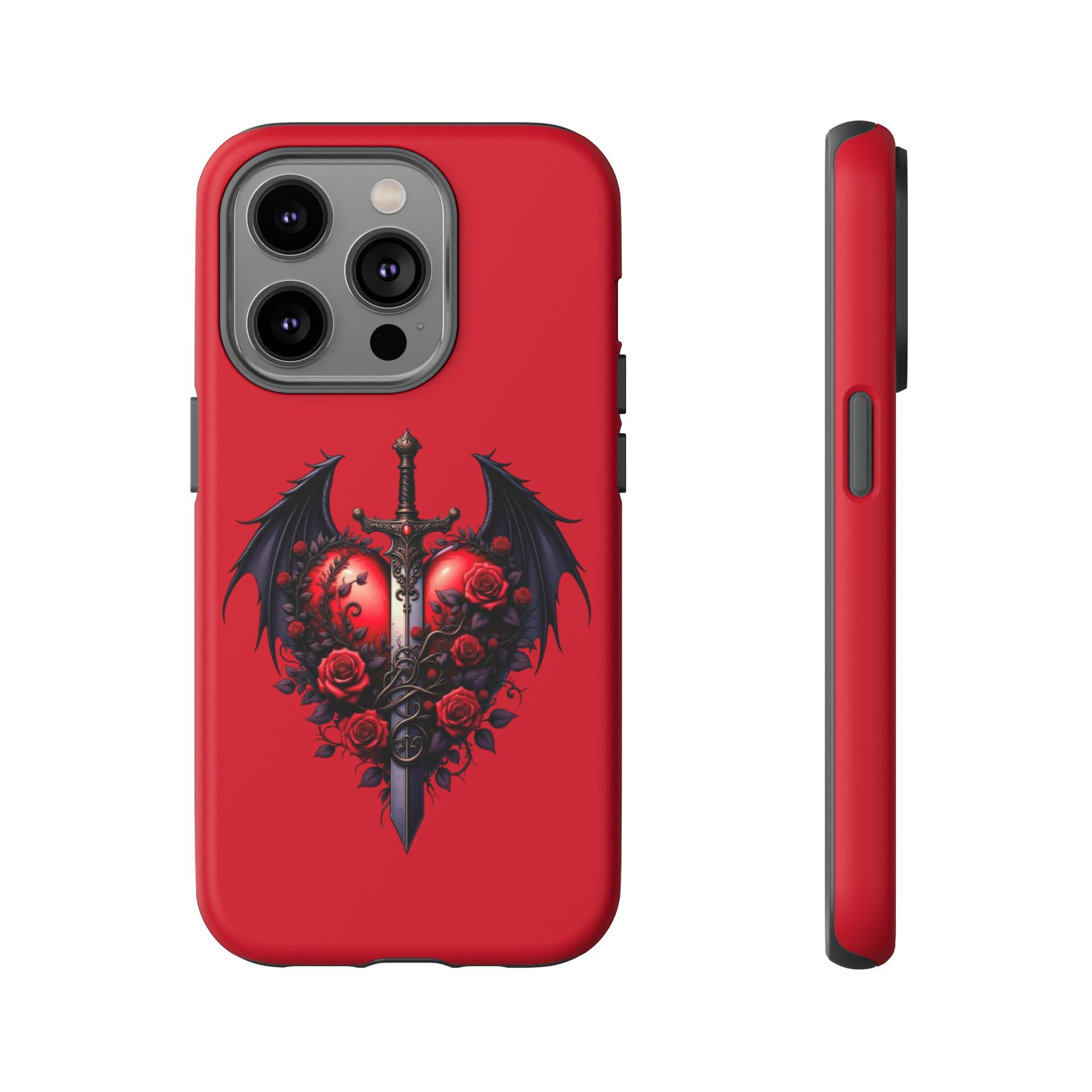 Tough Cases - Gothic Heart Phone Case, Edgy Accessories for Him, Unique Gifts for Her, Valentine's Day, Birthday, Artsy Phone Cover