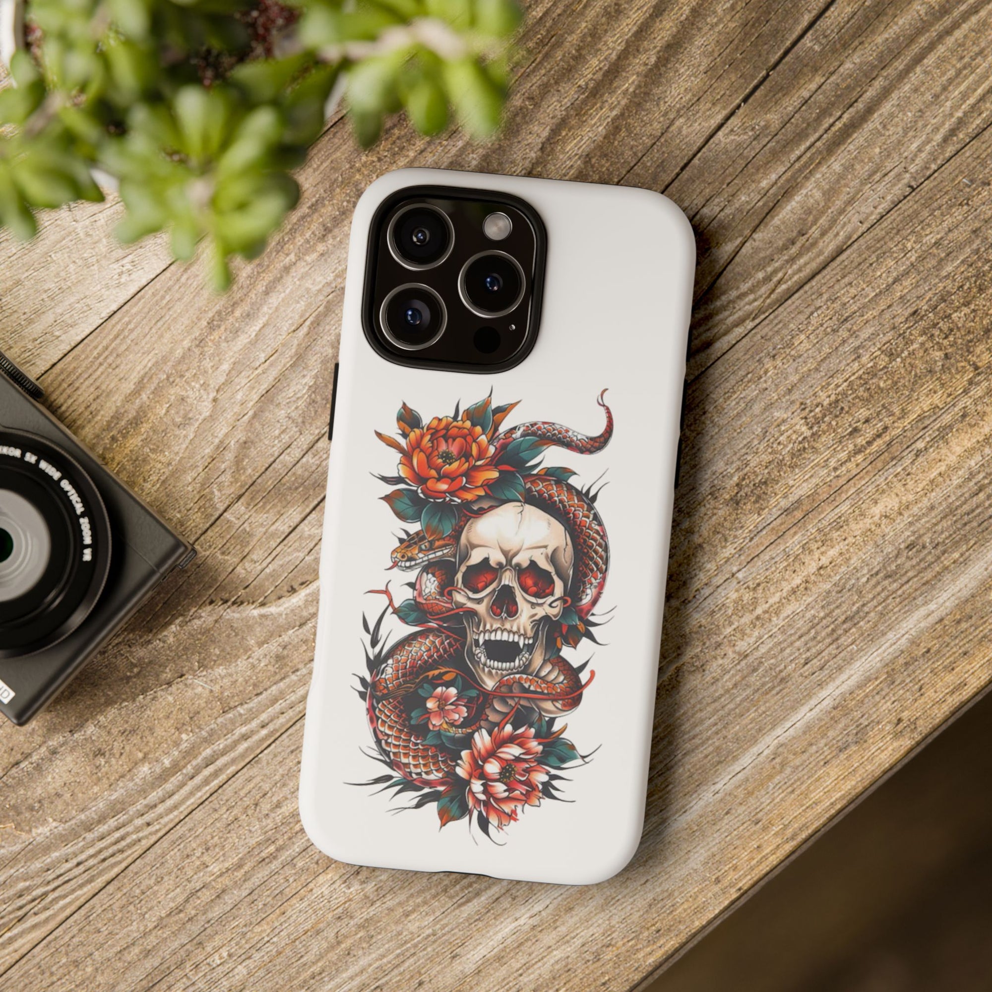Tough Cases: Skull and Snake Phone Cases, Edgy Accessories, Alternative Fashion, Quirky Gift Ideas, Gothic Style