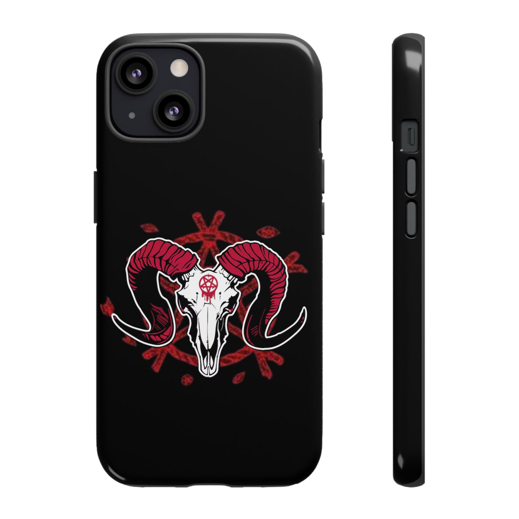 Tough Cases: Dark Aesthetic Phone Case, Gothic Phone Cover, Unique Gift for Him, Occult Design, Animal Skull Artwork, Halloween Decor