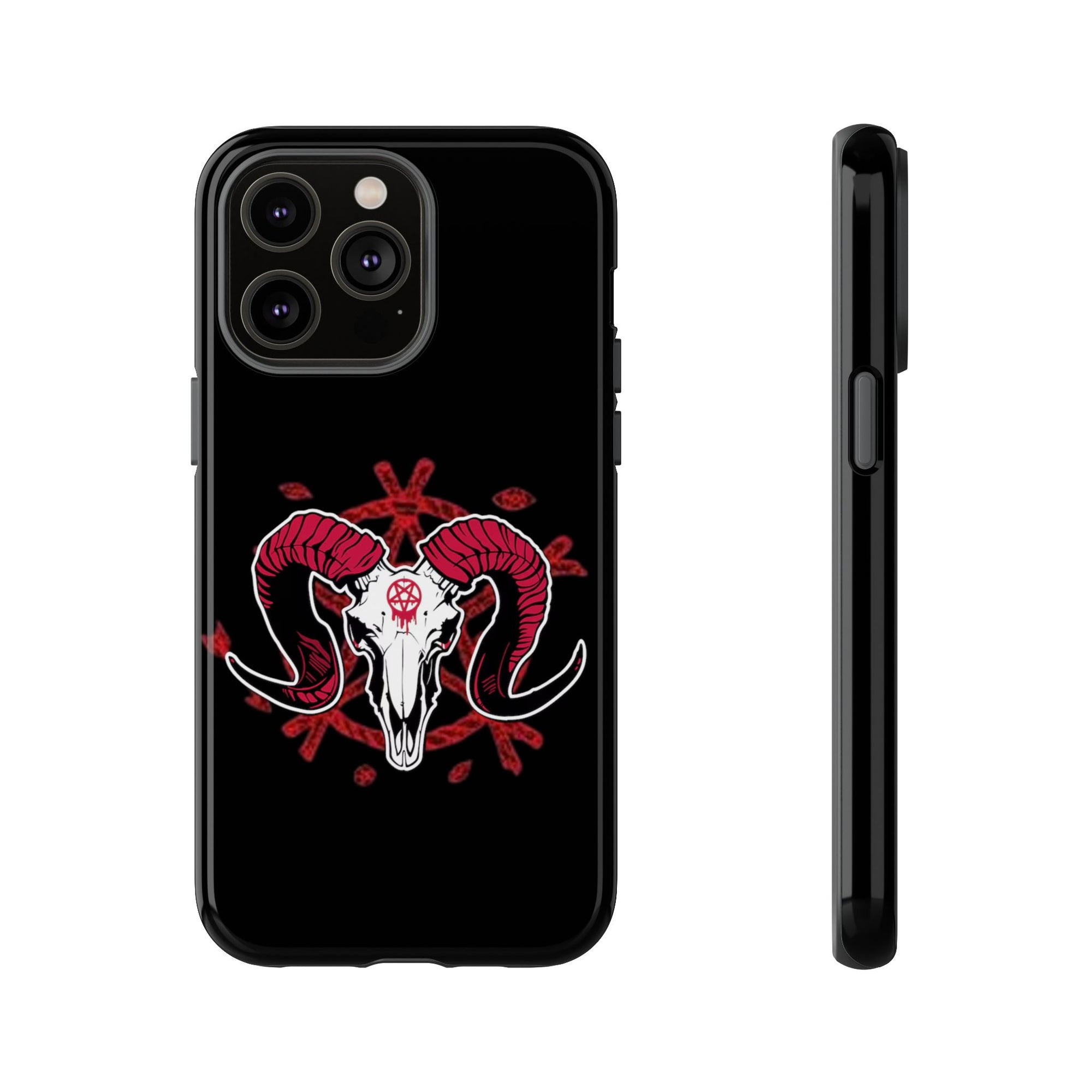 Tough Cases: Dark Aesthetic Phone Case, Gothic Phone Cover, Unique Gift for Him, Occult Design, Animal Skull Artwork, Halloween Decor