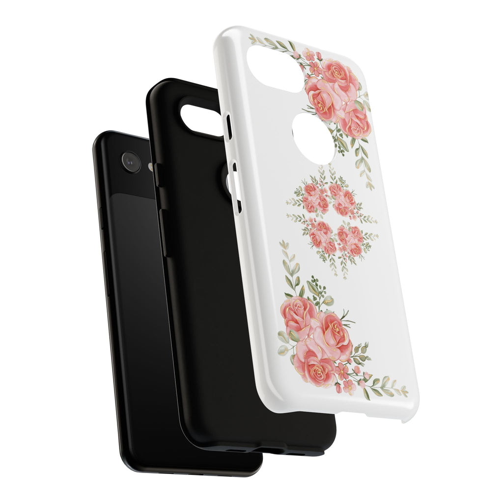 Floral Phone Case, Tough iPhone Case, Rose Design Case, Gift for Her, Floral Phone Cover