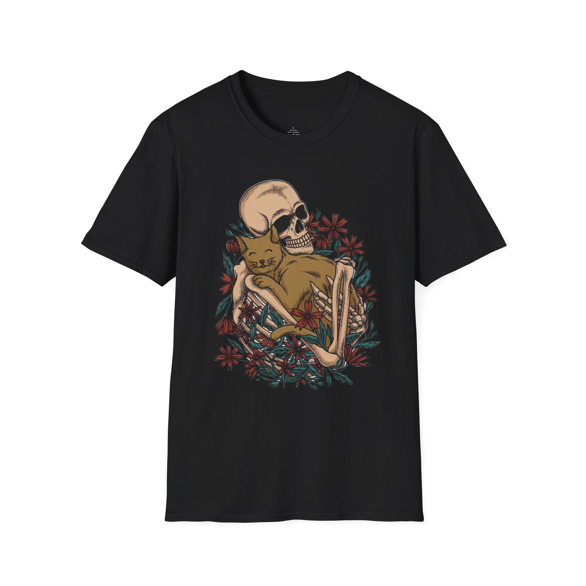 Skeleton Floral Unisex T-Shirt, Cute Grunge Tee, Quirky Halloween Shirt, Casual Everyday Wear, Unique Graphic Top