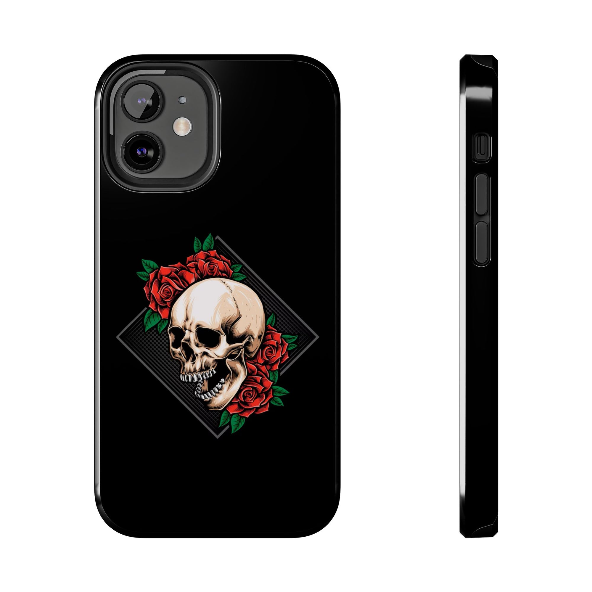 Tough Phone Cases with Skull and Roses Design | Edgy Protection, iPhone & Android Covers, Gothic Gifts, Unique Phone Accessories