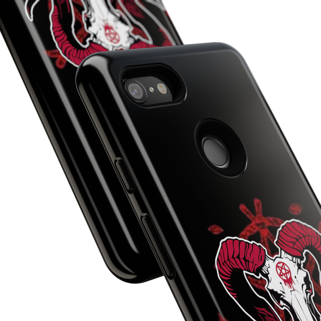 Tough Cases: Dark Aesthetic Phone Case, Gothic Phone Cover, Unique Gift for Him, Occult Design, Animal Skull Artwork, Halloween Decor
