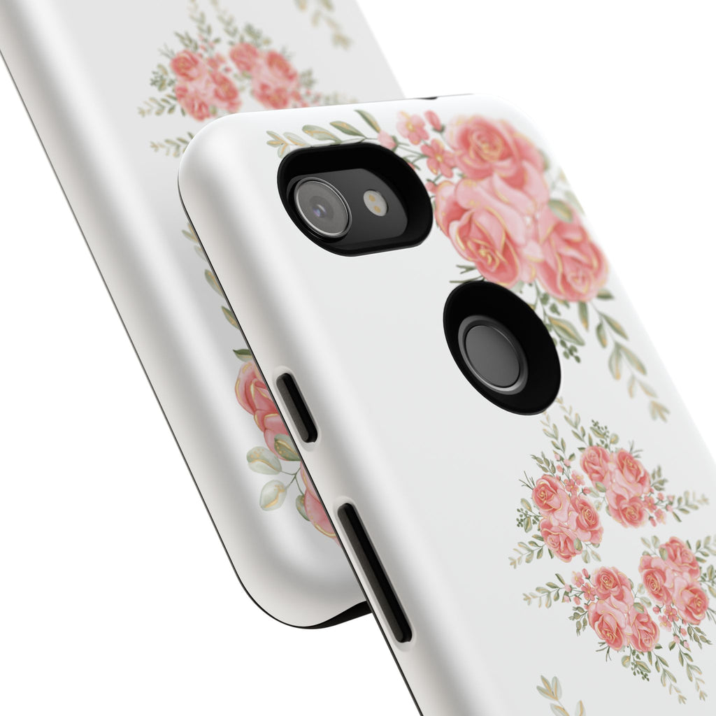 Floral Phone Case, Tough iPhone Case, Rose Design Case, Gift for Her, Floral Phone Cover