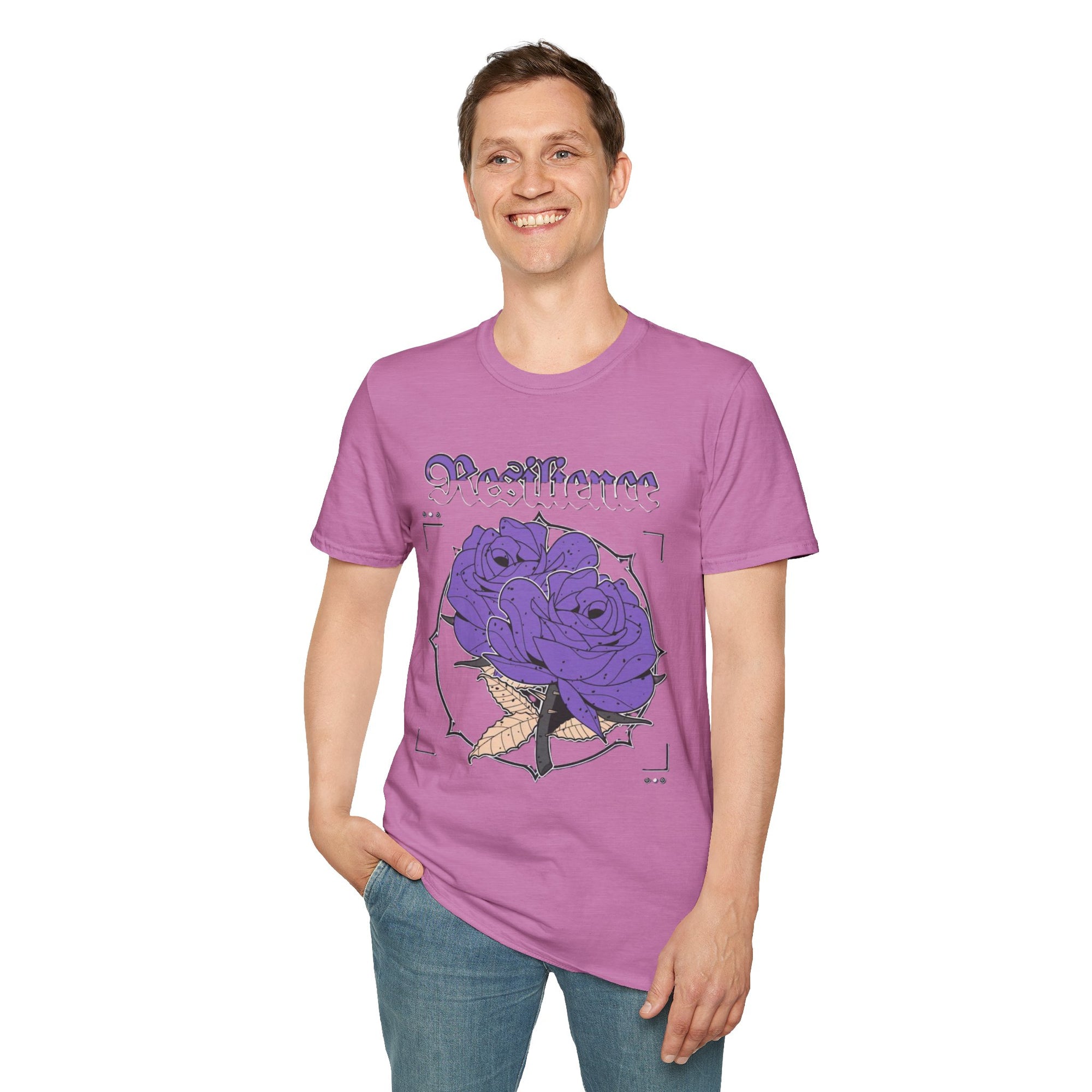 Purple Rose Graphic T-Shirt, Soft Stylish Tee, Unisex Floral Apparel, Gift for Her, Spring Outfit Idea, Vintage Aesthetic Top