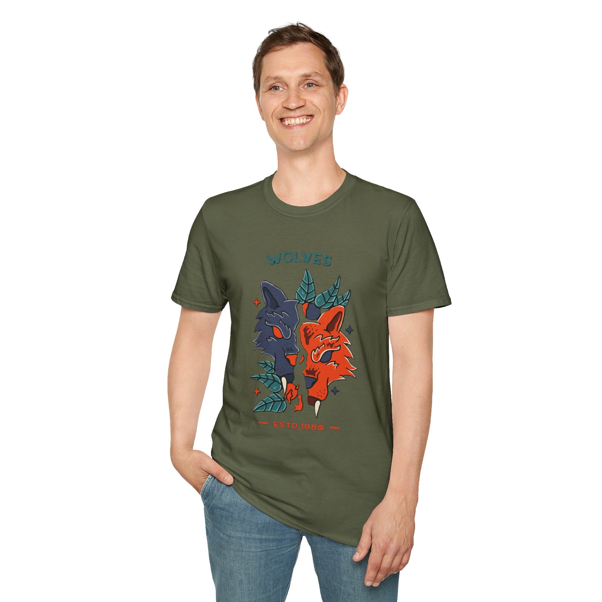 Wolf Graphic Unisex T-Shirt, Nature Lovers Tee, Gift for Animal Enthusiasts, Casual Wear, Eco-Friendly Fashion