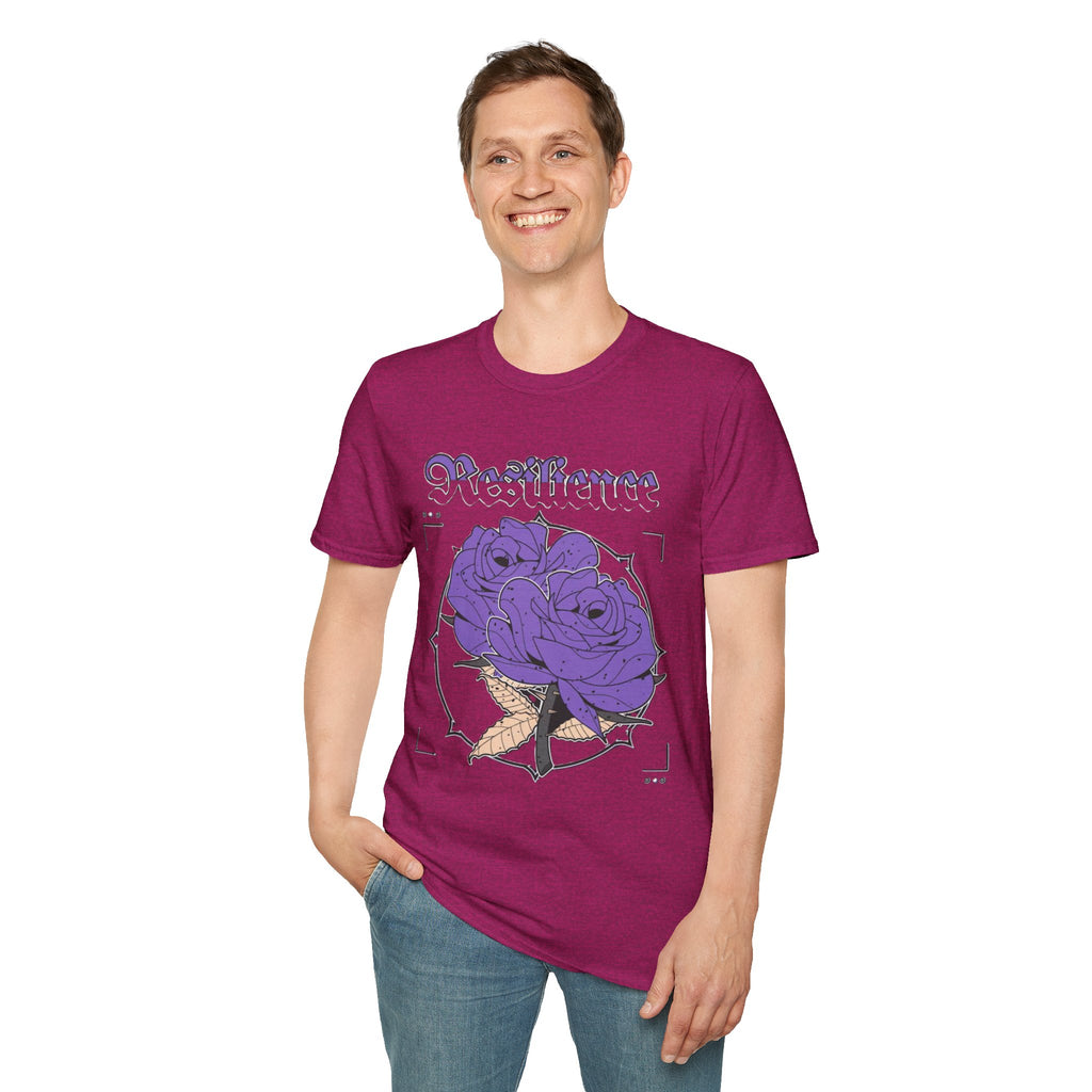 Purple Rose Graphic T-Shirt, Soft Stylish Tee, Unisex Floral Apparel, Gift for Her, Spring Outfit Idea, Vintage Aesthetic Top