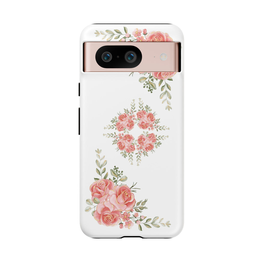 Floral Phone Case, Tough iPhone Case, Rose Design Case, Gift for Her, Floral Phone Cover