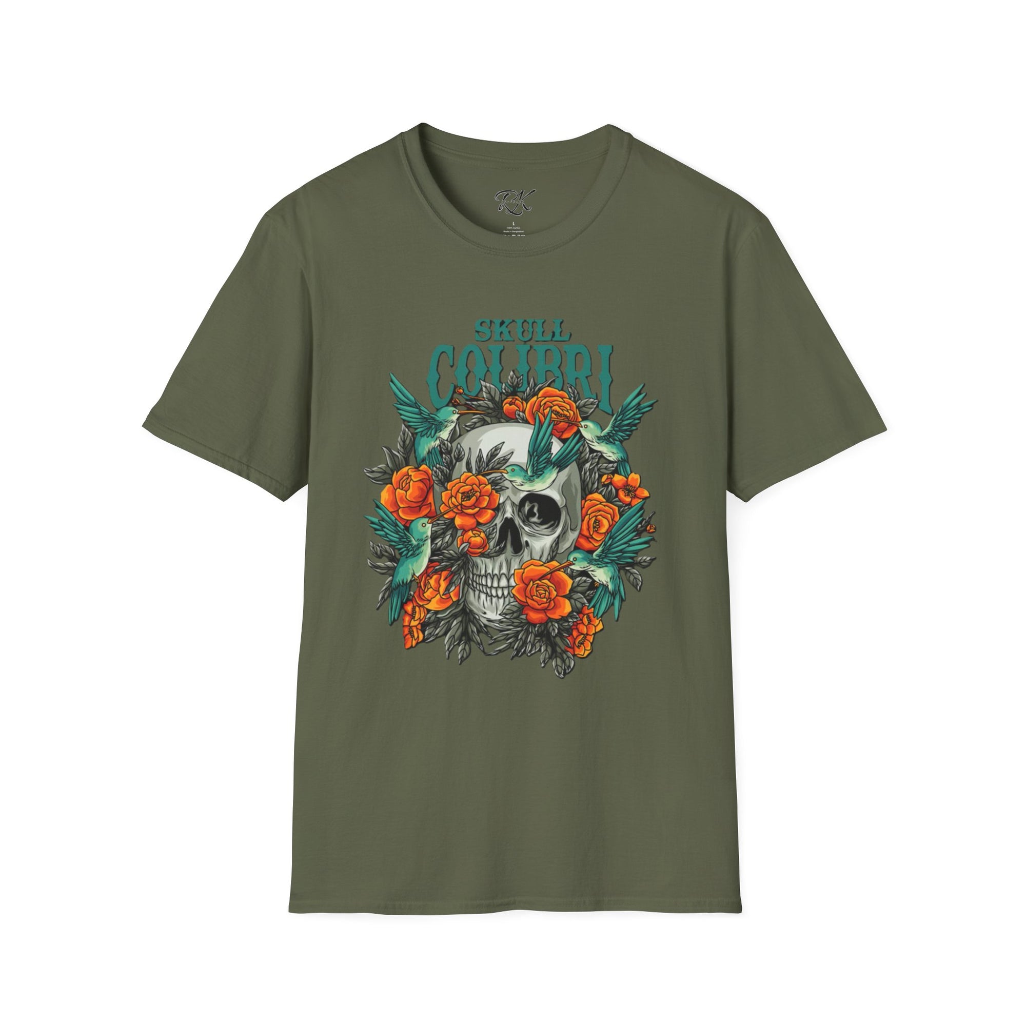 Skull & Roses Unisex T-Shirt, Casual Graphic Tee, Boho Shirt, Unique Gift, Festival Wear, Everyday Style