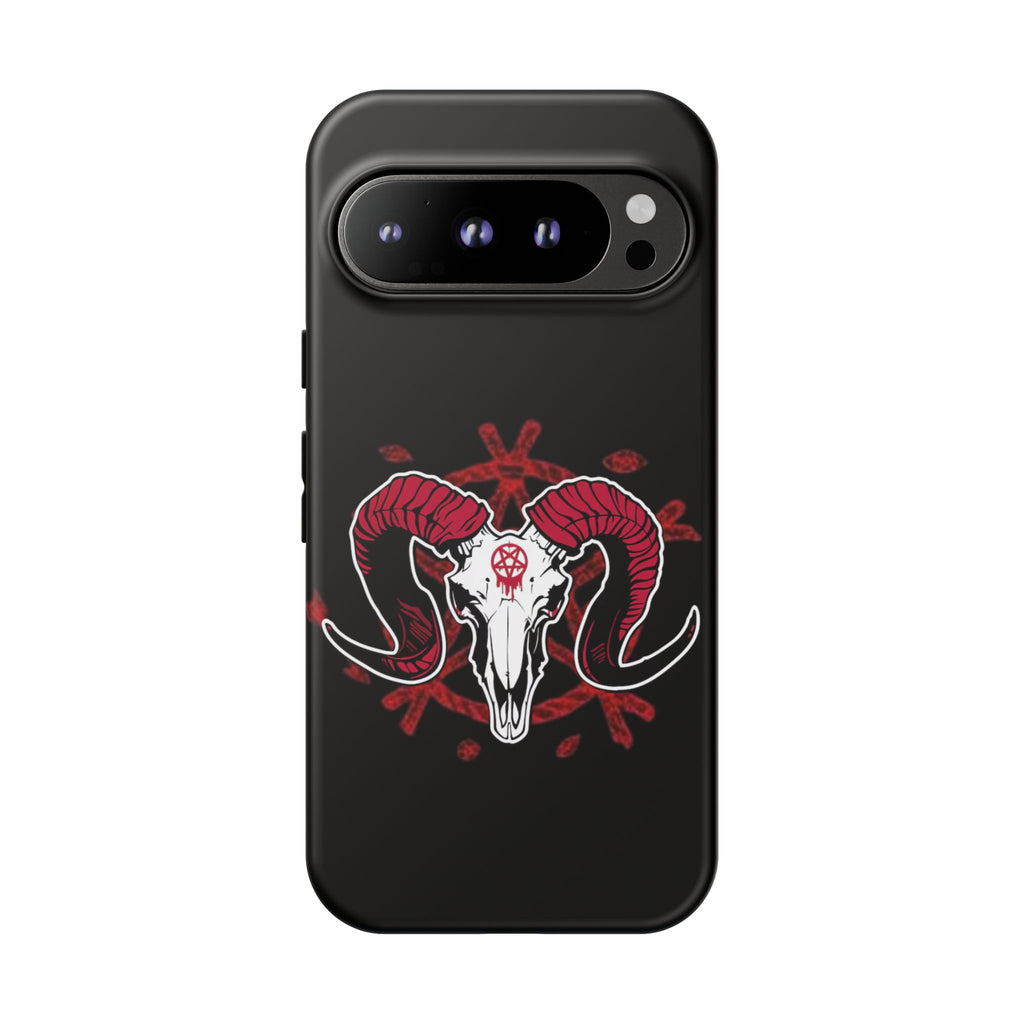 Tough Cases: Dark Aesthetic Phone Case, Gothic Phone Cover, Unique Gift for Him, Occult Design, Animal Skull Artwork, Halloween Decor
