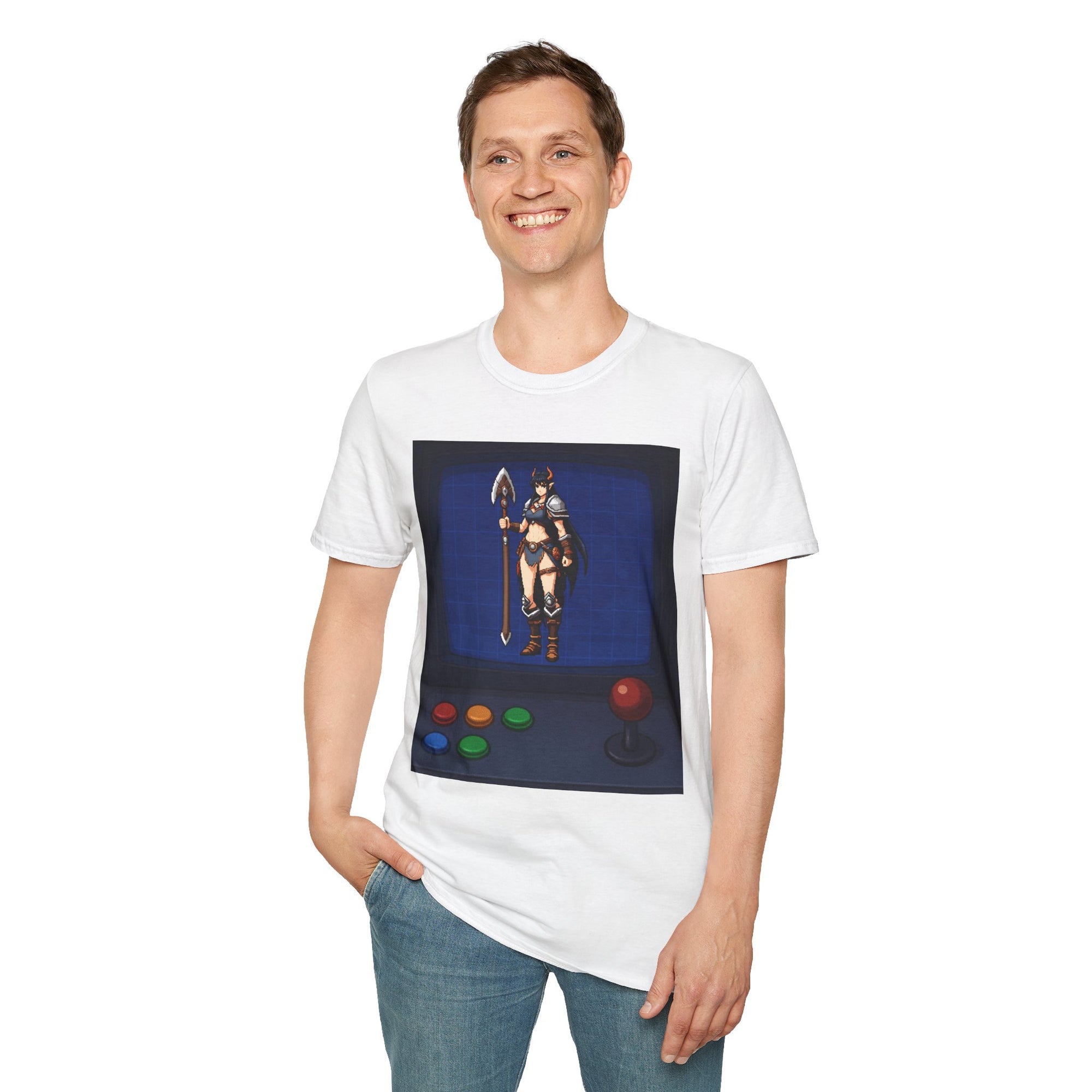 Unisex Barbarian Woman T-Shirt - Softstyle Graphic Tee for Gamers, Gifts for Her, Casual Wear, Birthday Present, Retro Style