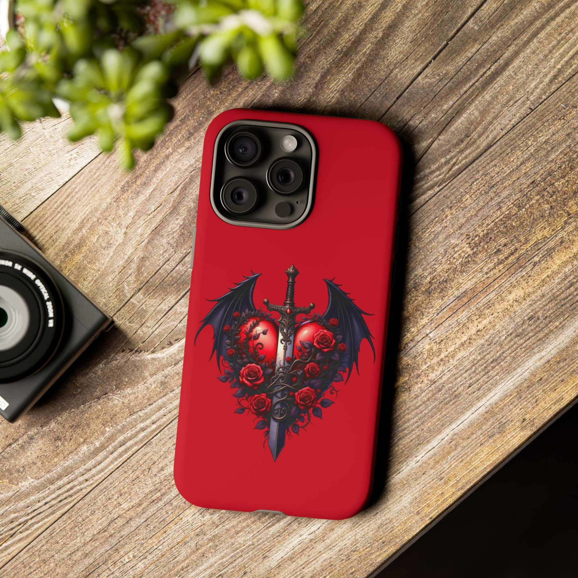 Tough Cases - Gothic Heart Phone Case, Edgy Accessories for Him, Unique Gifts for Her, Valentine's Day, Birthday, Artsy Phone Cover