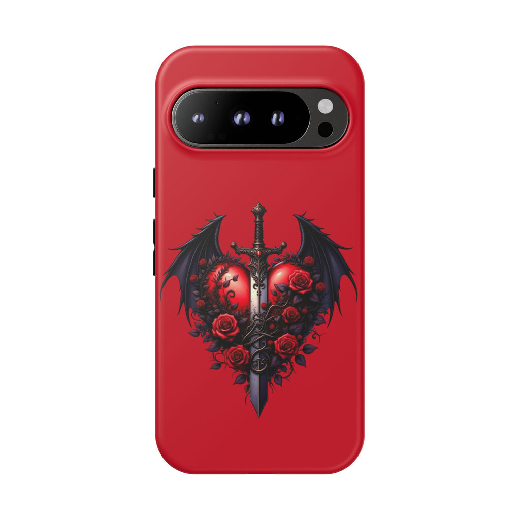 Tough Cases - Gothic Heart Phone Case, Edgy Accessories for Him, Unique Gifts for Her, Valentine's Day, Birthday, Artsy Phone Cover