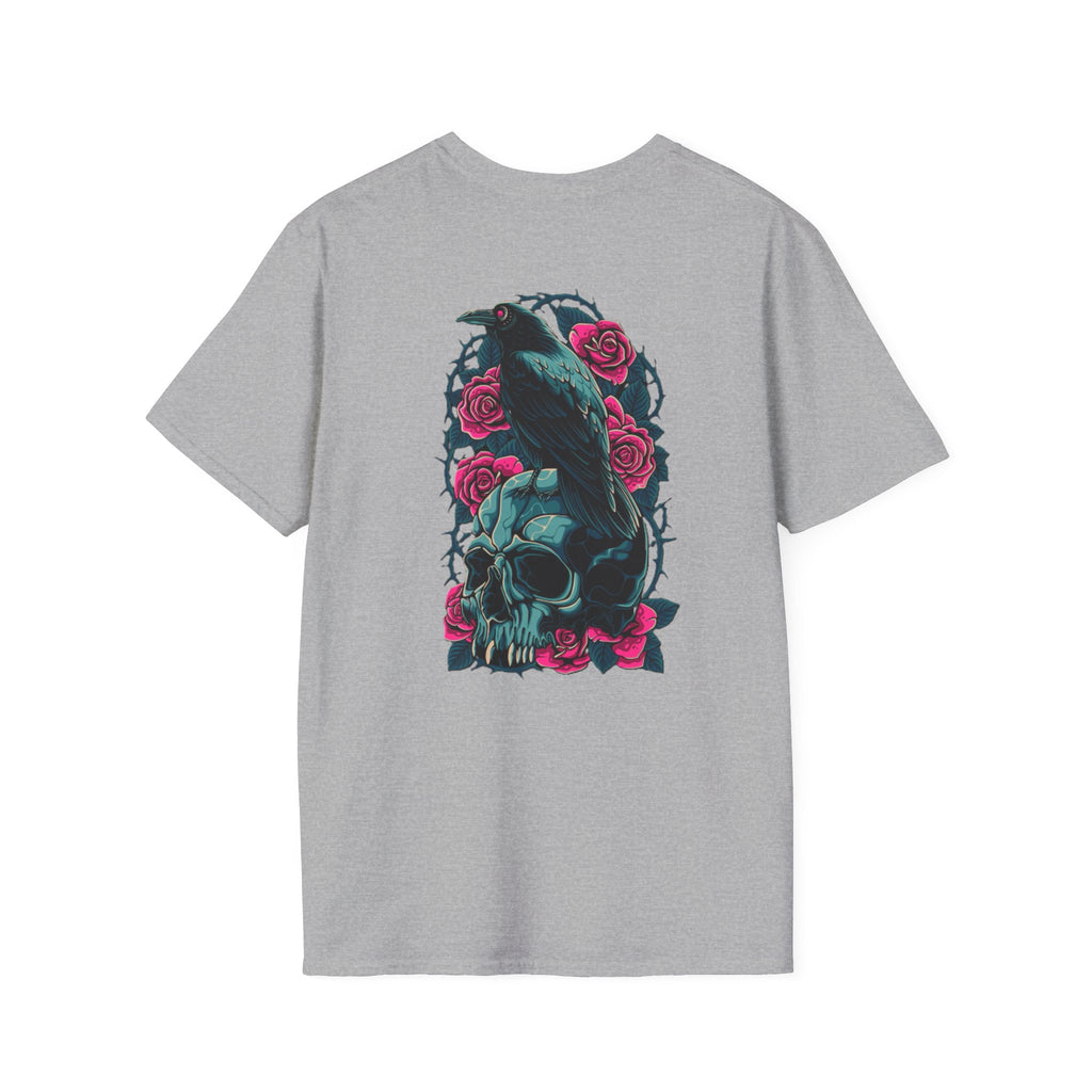 Gothic Skull & Rose Unisex T-Shirt | Boho Style Tee, Casual Wear, Gift for Her, Halloween Shirt, Graphic Tee