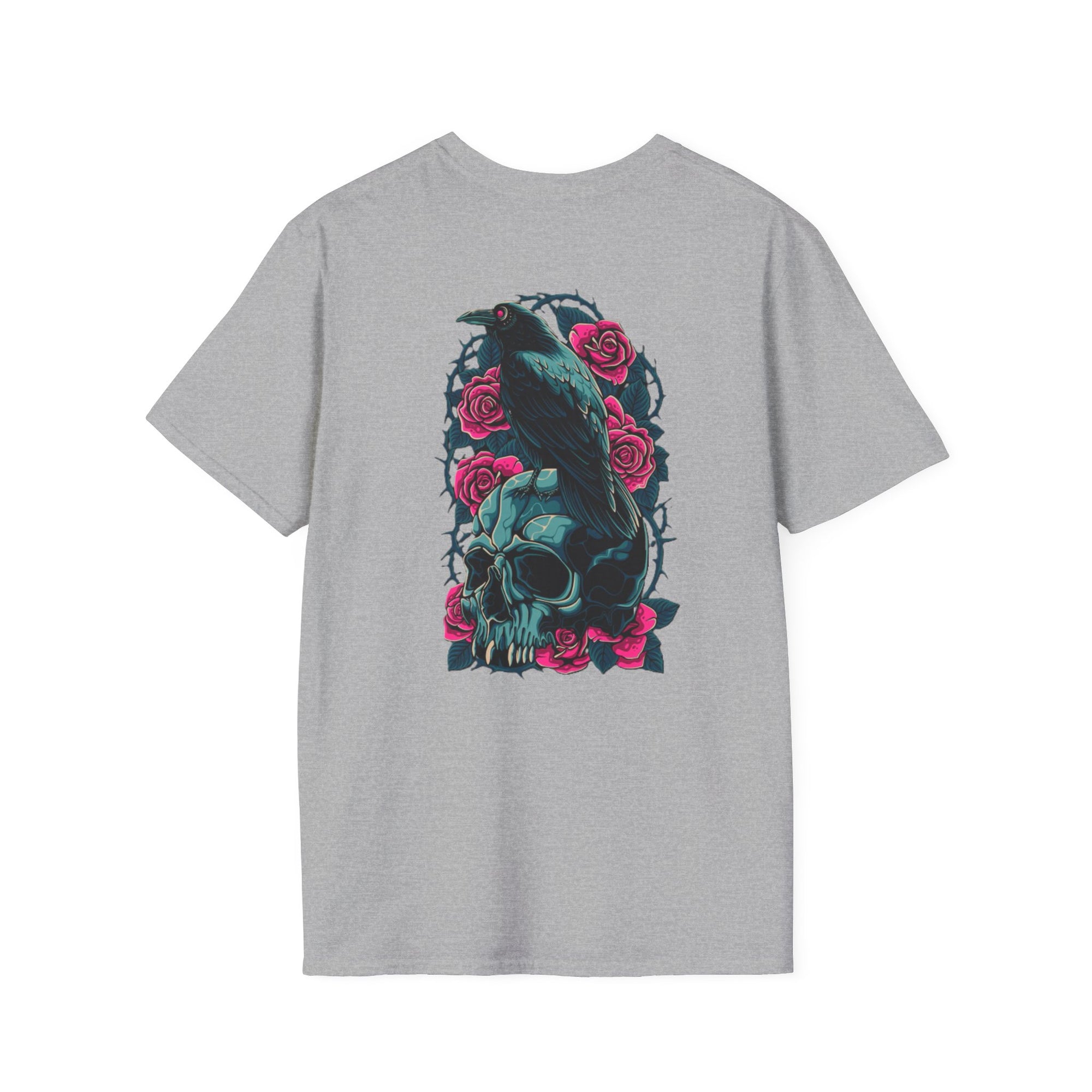 Gothic Skull & Rose Unisex T-Shirt | Boho Style Tee, Casual Wear, Gift for Her, Halloween Shirt, Graphic Tee